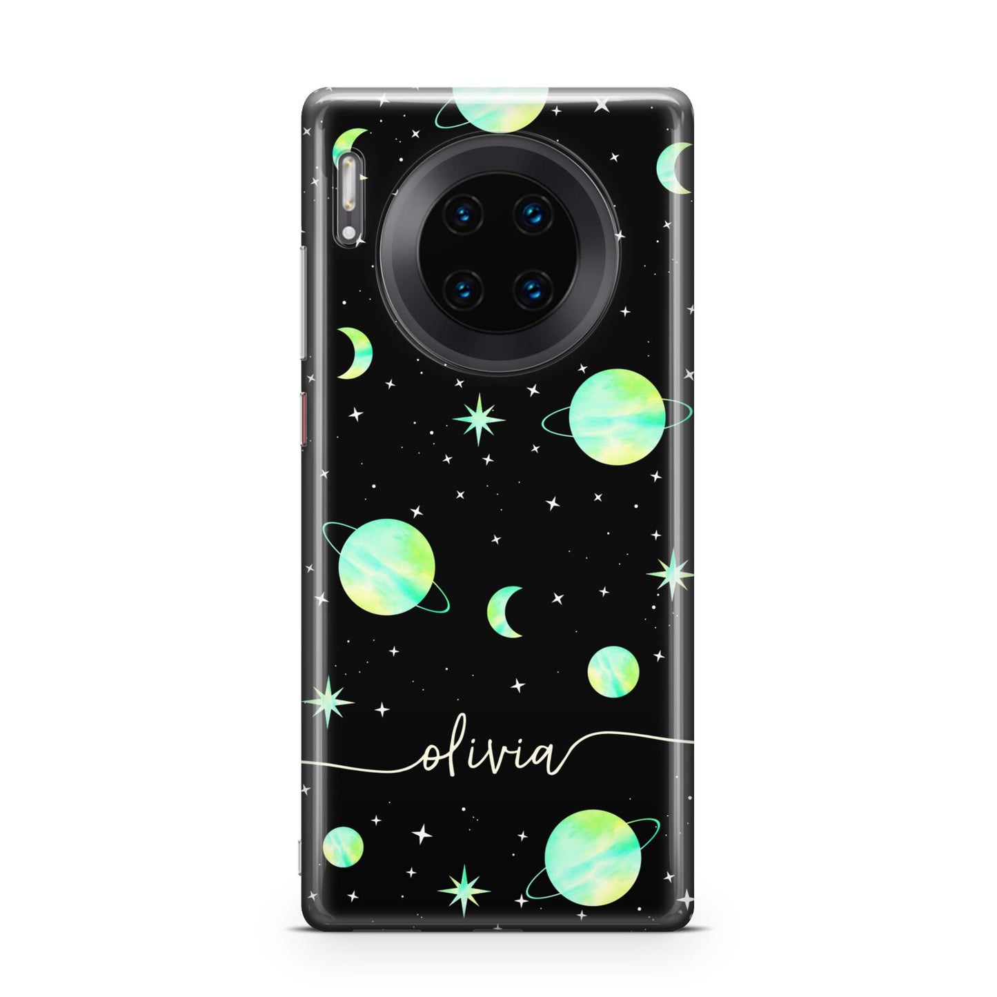 Green Galaxy Personalised Name Huawei Mate 30 Pro Phone Case