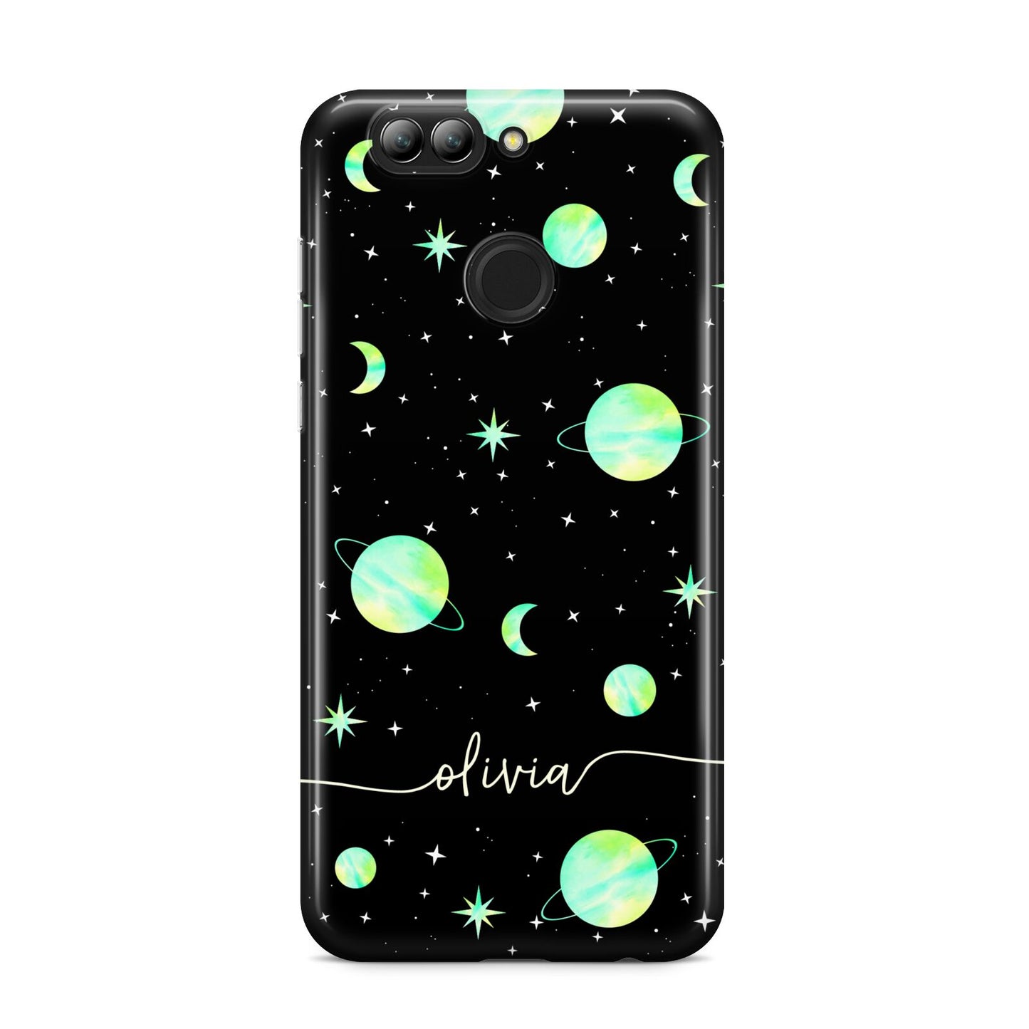 Green Galaxy Personalised Name Huawei Nova 2s Phone Case