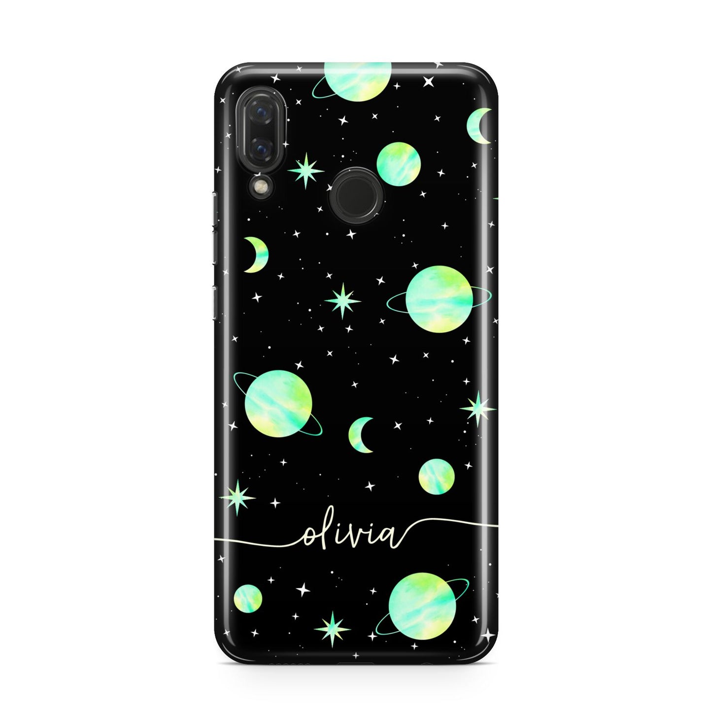 Green Galaxy Personalised Name Huawei Nova 3 Phone Case