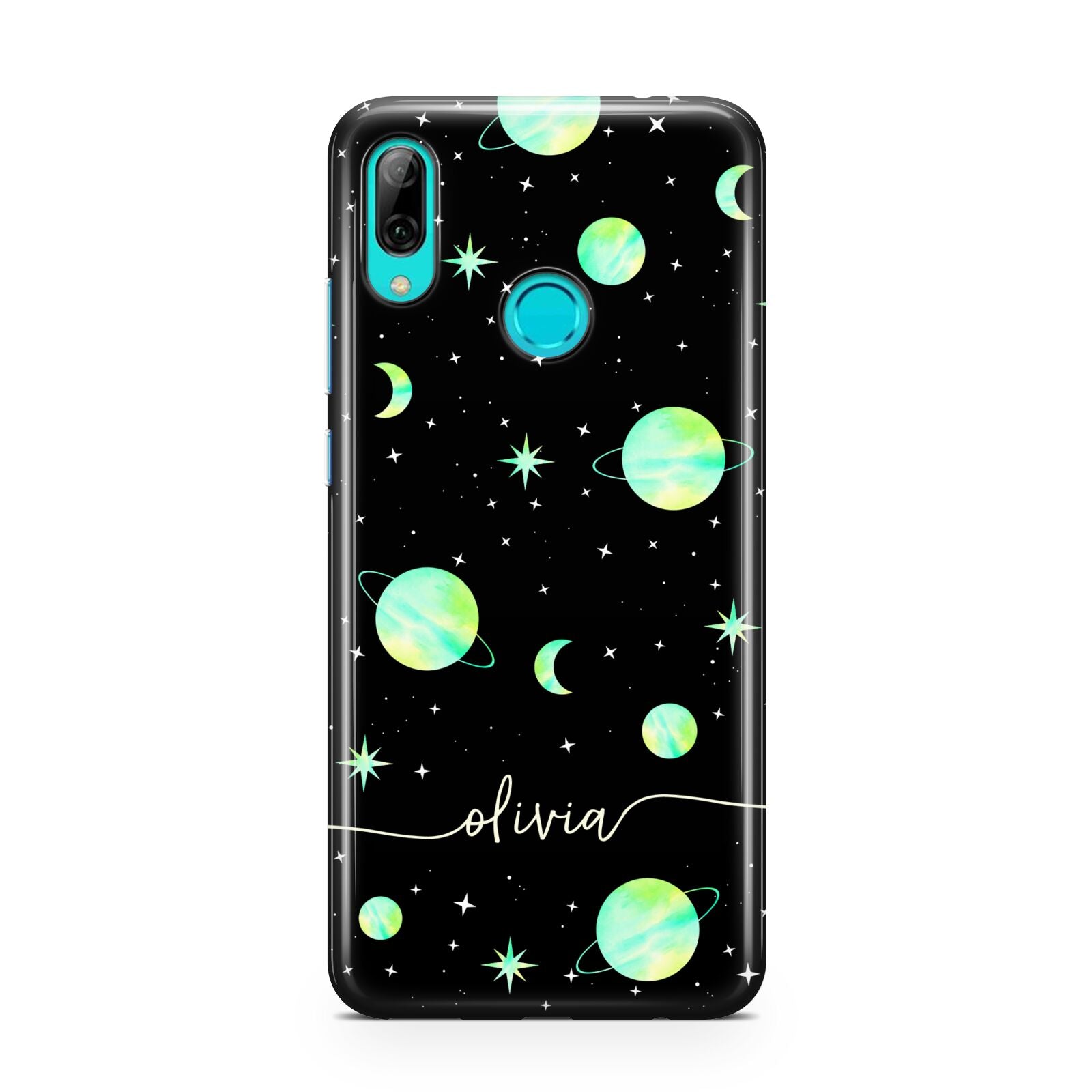 Green Galaxy Personalised Name Huawei P Smart 2019 Case