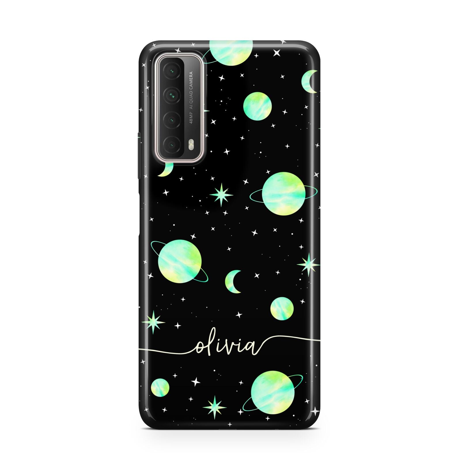 Green Galaxy Personalised Name Huawei P Smart 2021