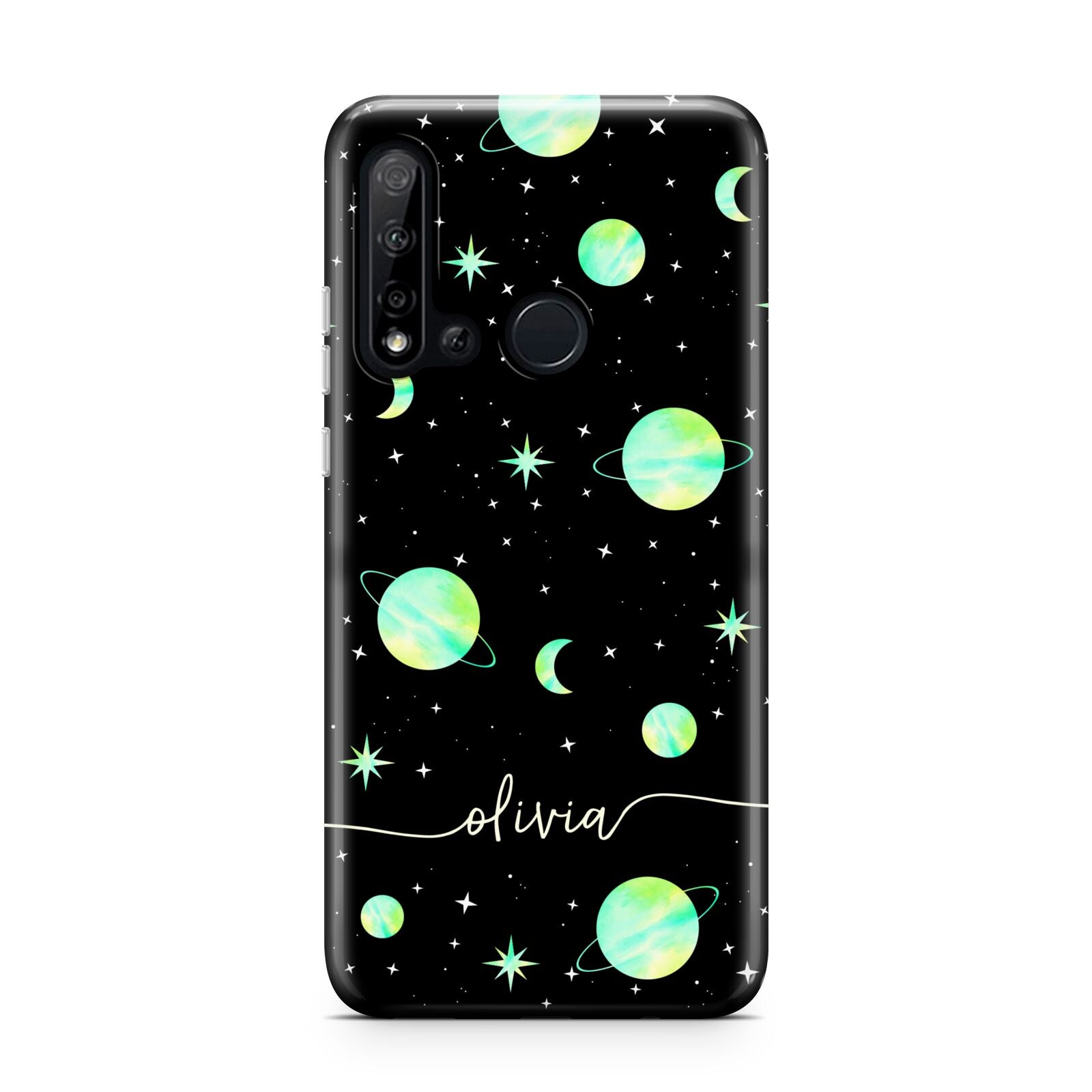 Green Galaxy Personalised Name Huawei P20 Lite 5G Phone Case