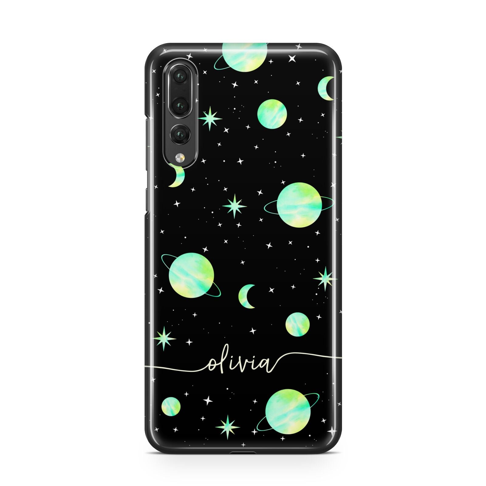 Green Galaxy Personalised Name Huawei P20 Pro Phone Case