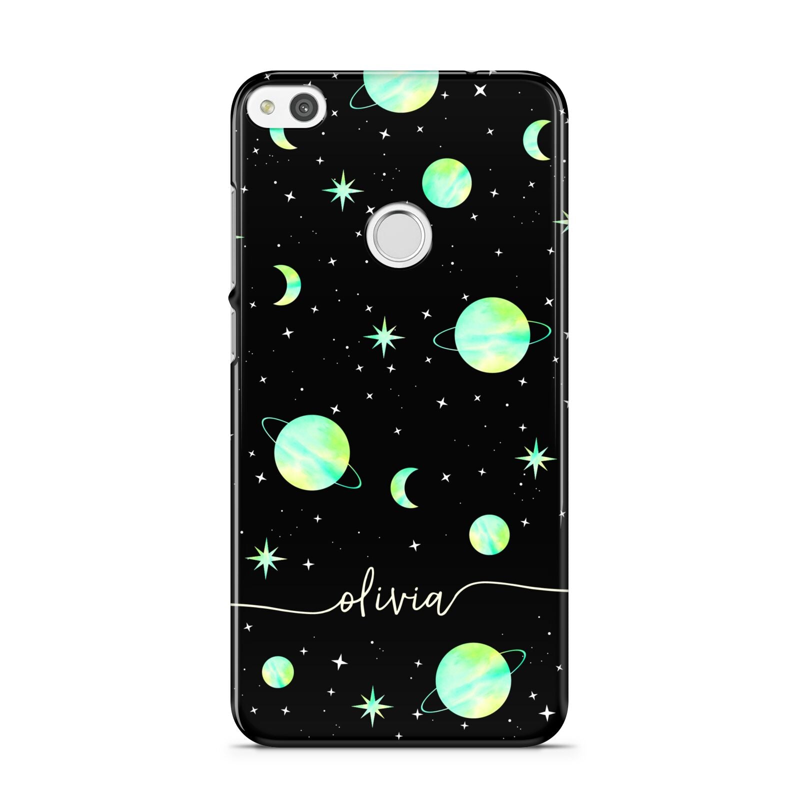 Green Galaxy Personalised Name Huawei P8 Lite Case