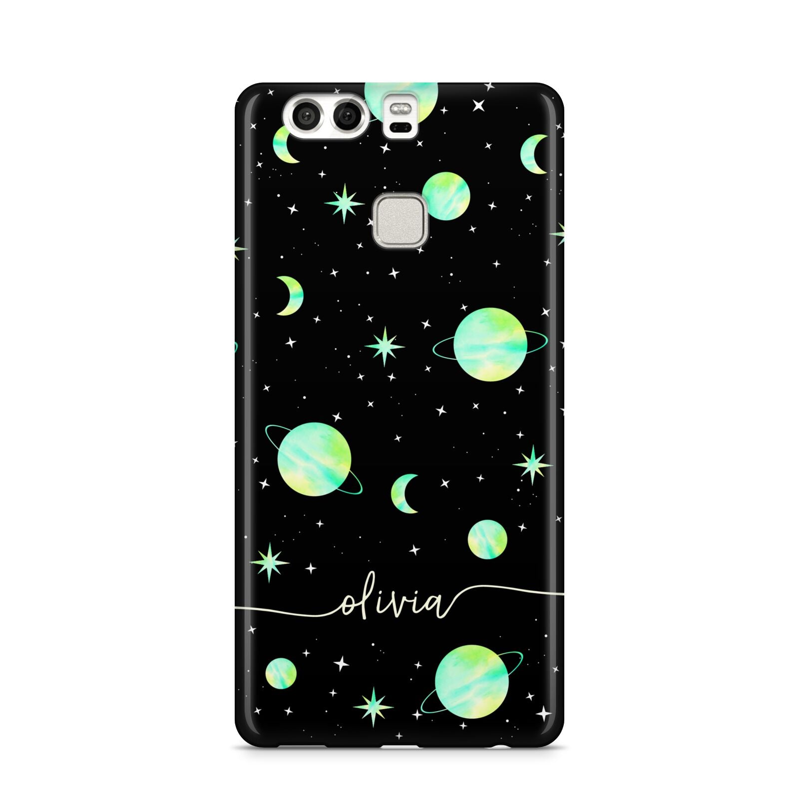 Green Galaxy Personalised Name Huawei P9 Case