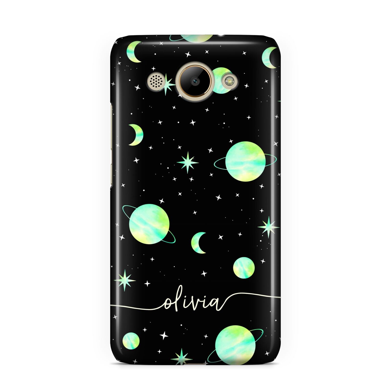 Green Galaxy Personalised Name Huawei Y3 2017