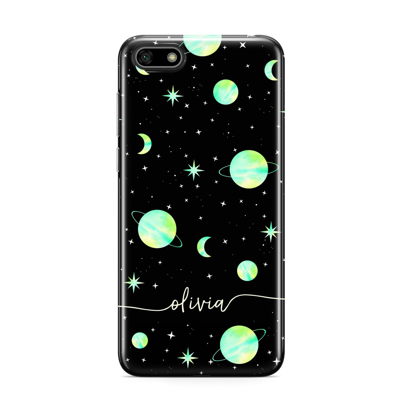 Green Galaxy Personalised Name Huawei Y5 Prime 2018 Phone Case