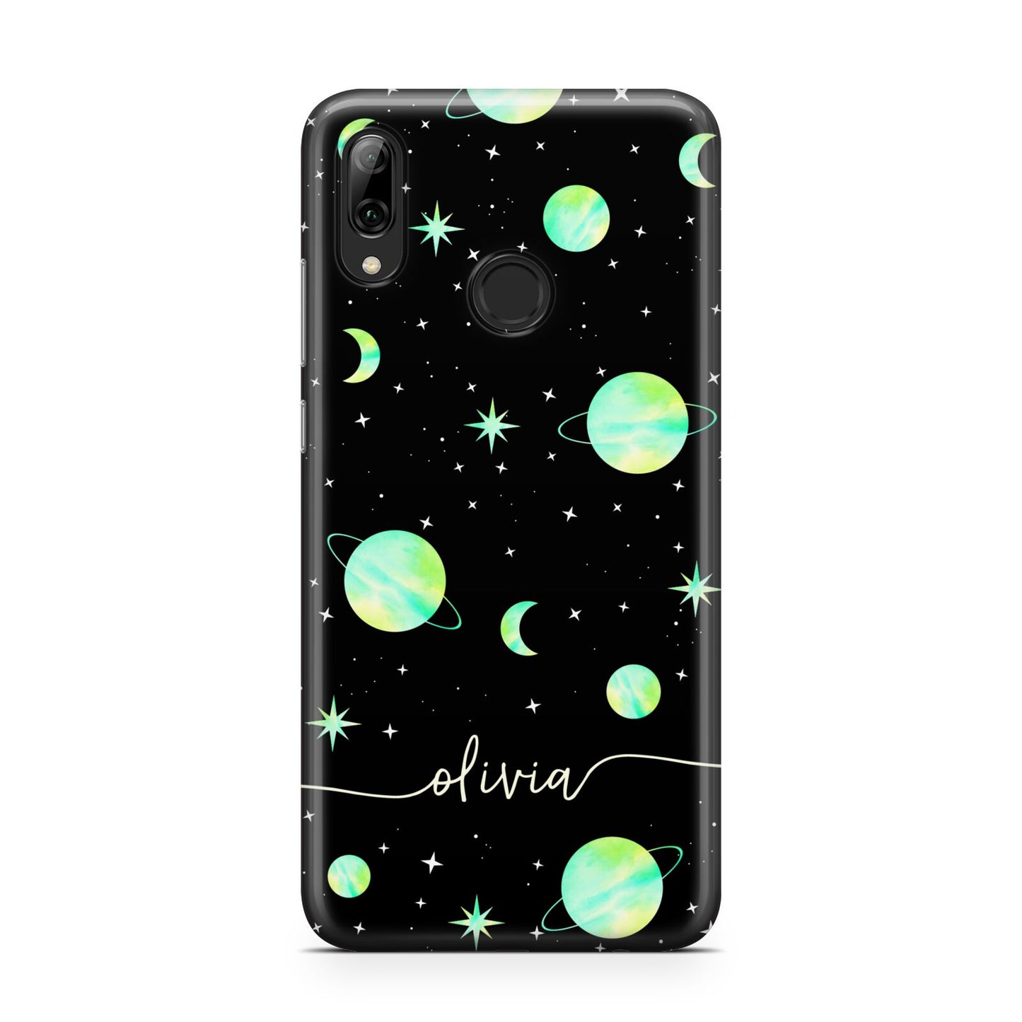 Green Galaxy Personalised Name Huawei Y7 2019