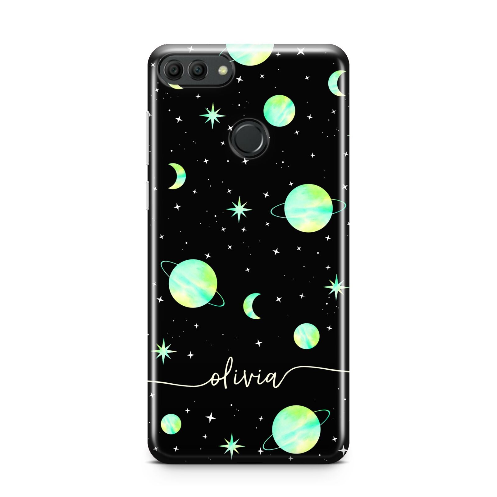 Green Galaxy Personalised Name Huawei Y9 2018