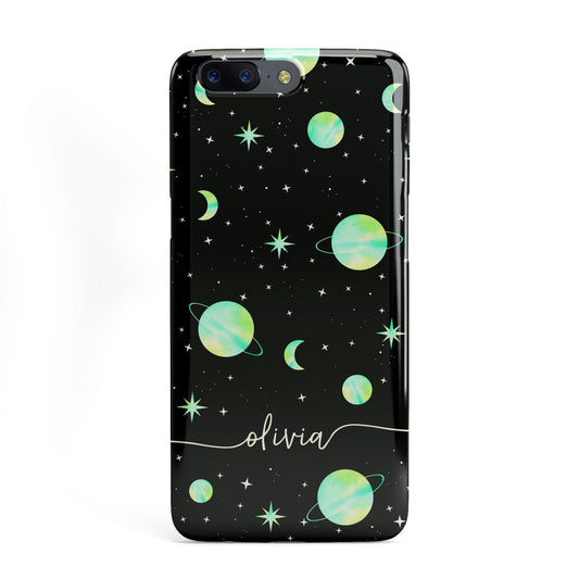 Green Galaxy Personalised Name OnePlus Case