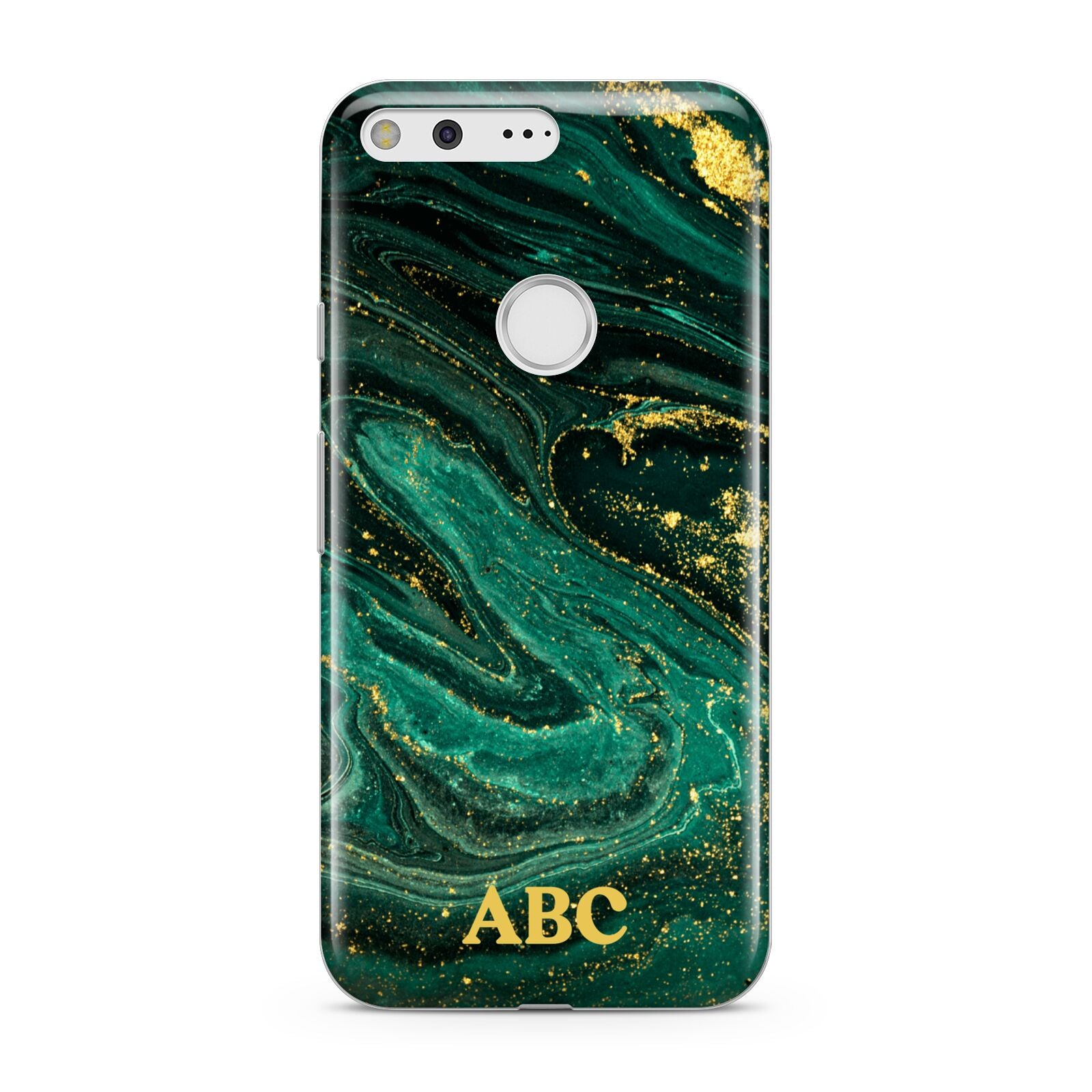 Green Gold Marble Personalised Initial Google Pixel Case