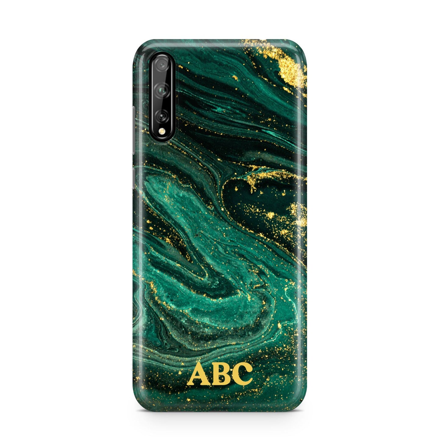 Green Gold Marble Personalised Initial Huawei Enjoy 10s Phone Case