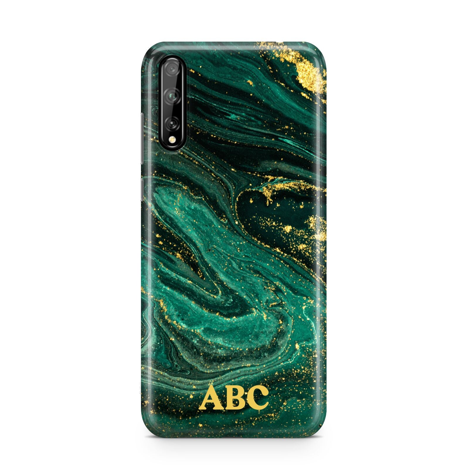 Green Gold Marble Personalised Initial Huawei Enjoy 10s Phone Case