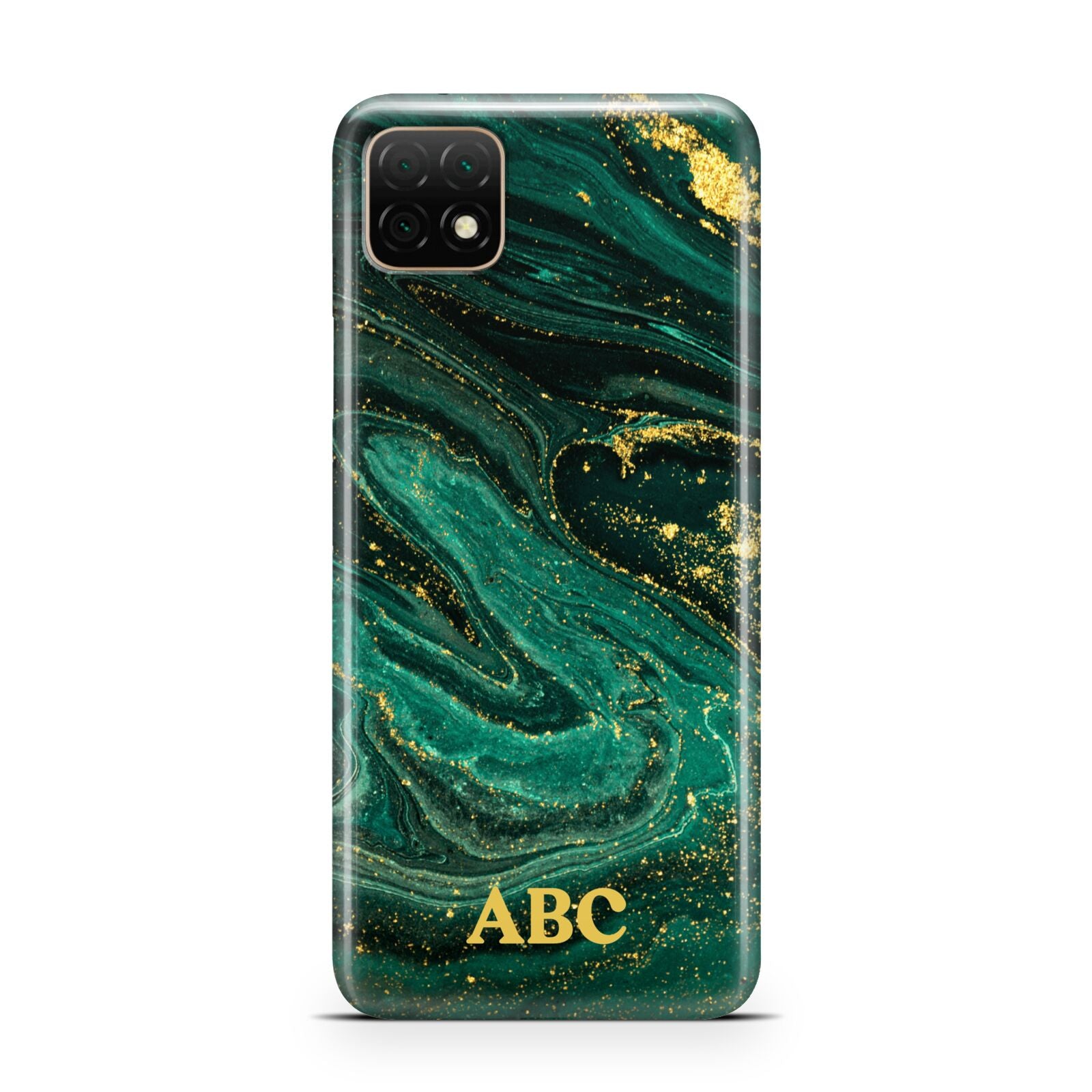 Green Gold Marble Personalised Initial Huawei Enjoy 20 Phone Case