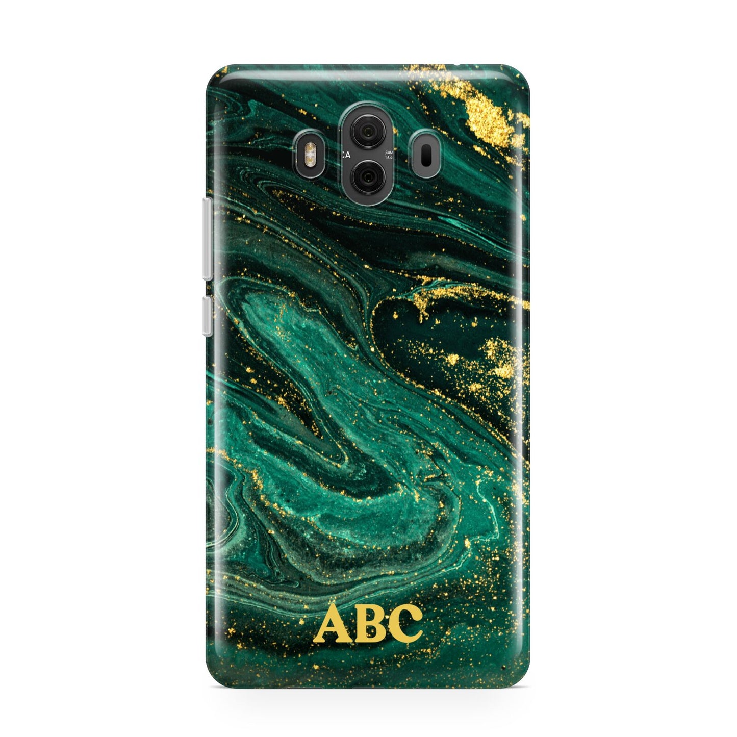 Green Gold Marble Personalised Initial Huawei Mate 10 Protective Phone Case