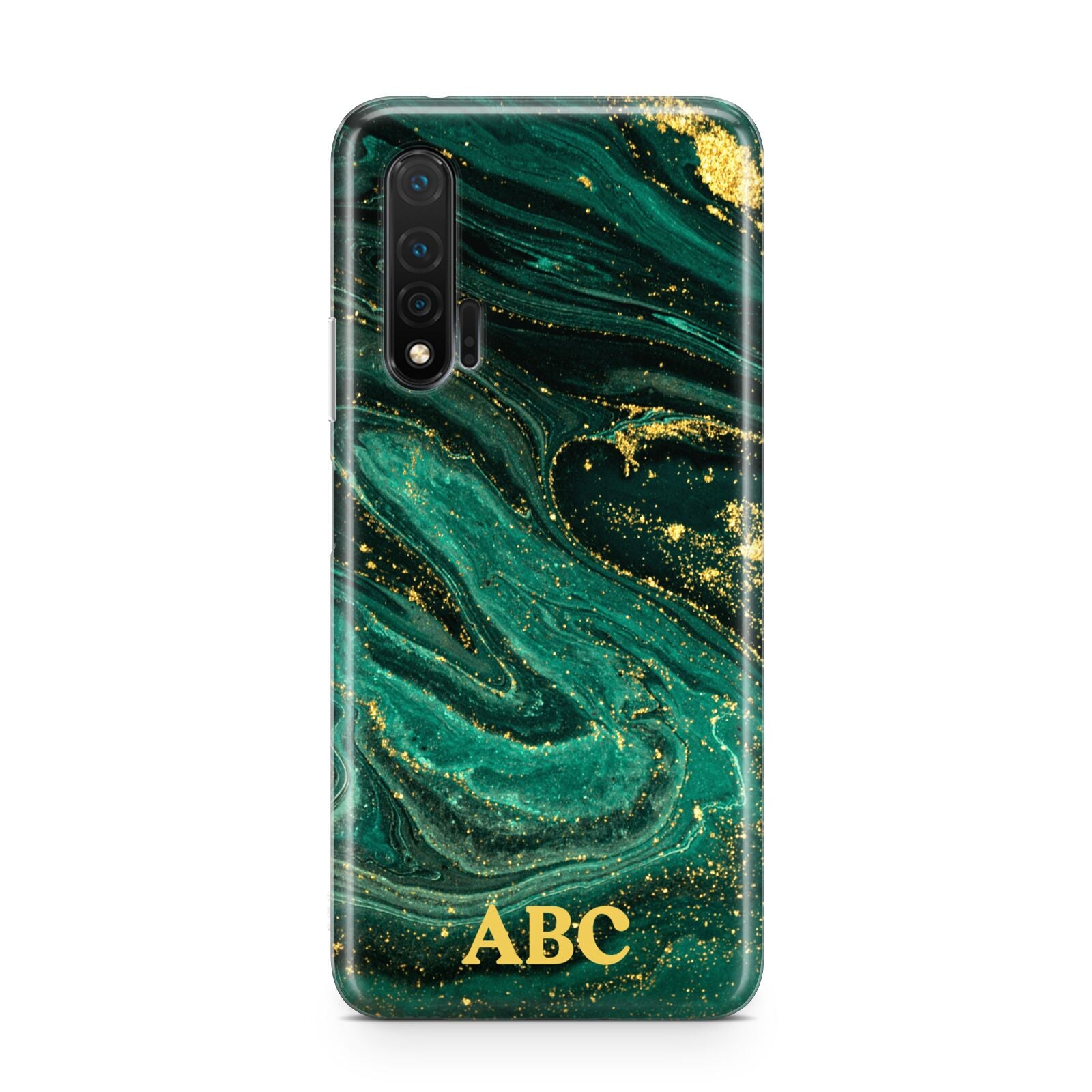 Green Gold Marble Personalised Initial Huawei Nova 6 Phone Case