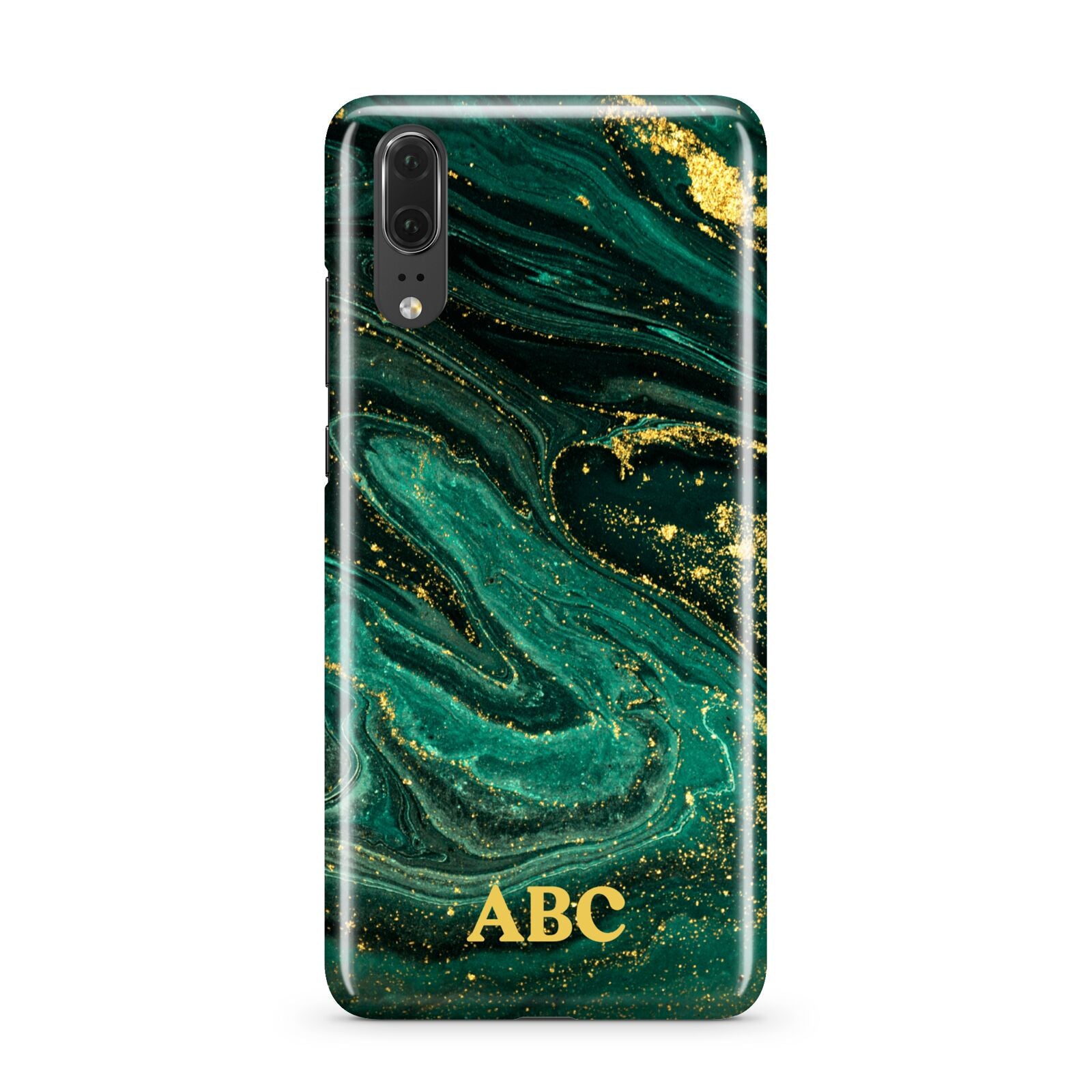 Green Gold Marble Personalised Initial Huawei P20 Phone Case