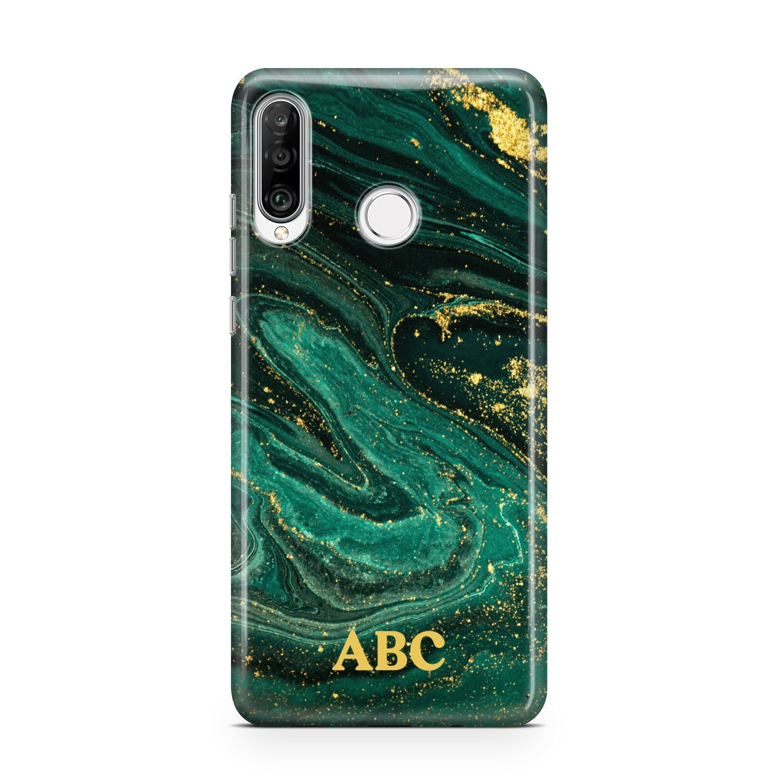 Green Gold Marble Personalised Initial Huawei P30 Lite Phone Case