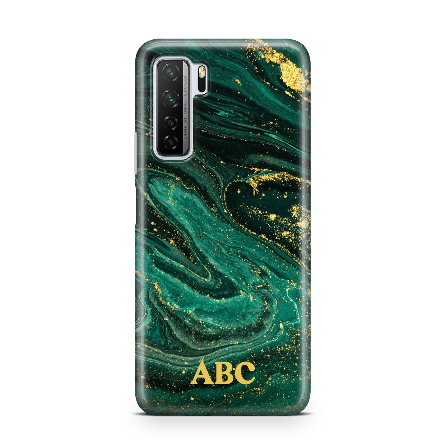 Green Gold Marble Personalised Initial Huawei P40 Lite 5G Phone Case