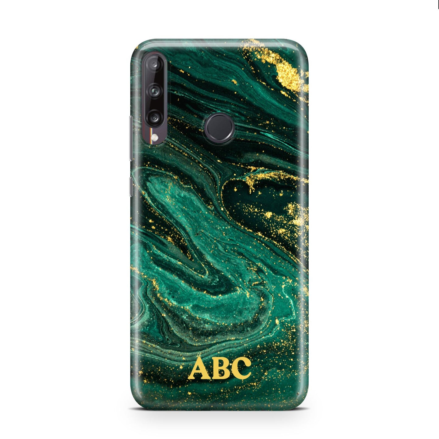 Green Gold Marble Personalised Initial Huawei P40 Lite E Phone Case