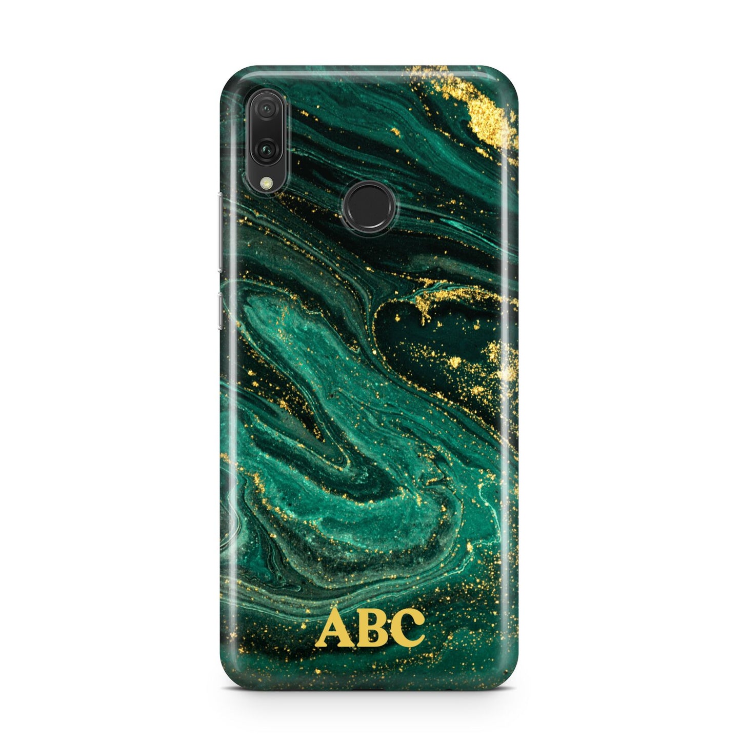 Green Gold Marble Personalised Initial Huawei Y9 2019