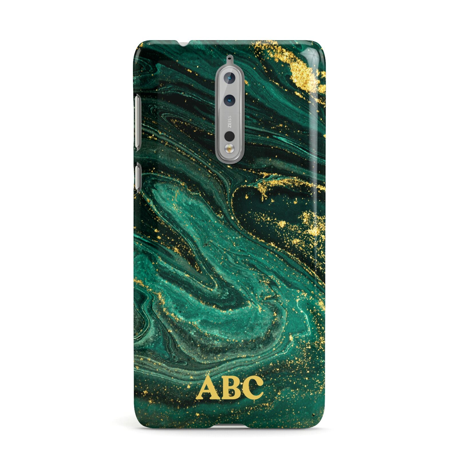 Green Gold Marble Personalised Initial Nokia Case