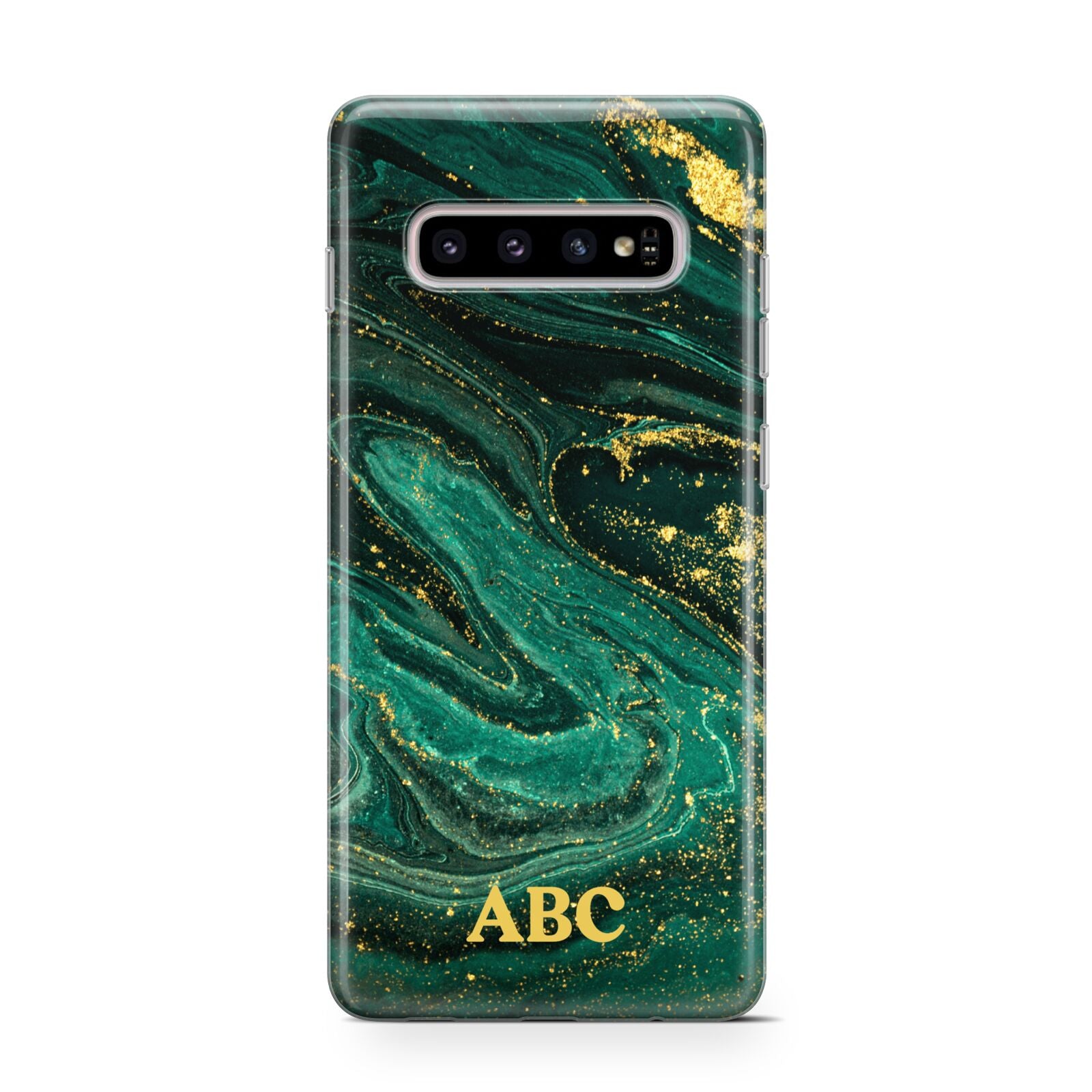 Green Gold Marble Personalised Initial Protective Samsung Galaxy Case