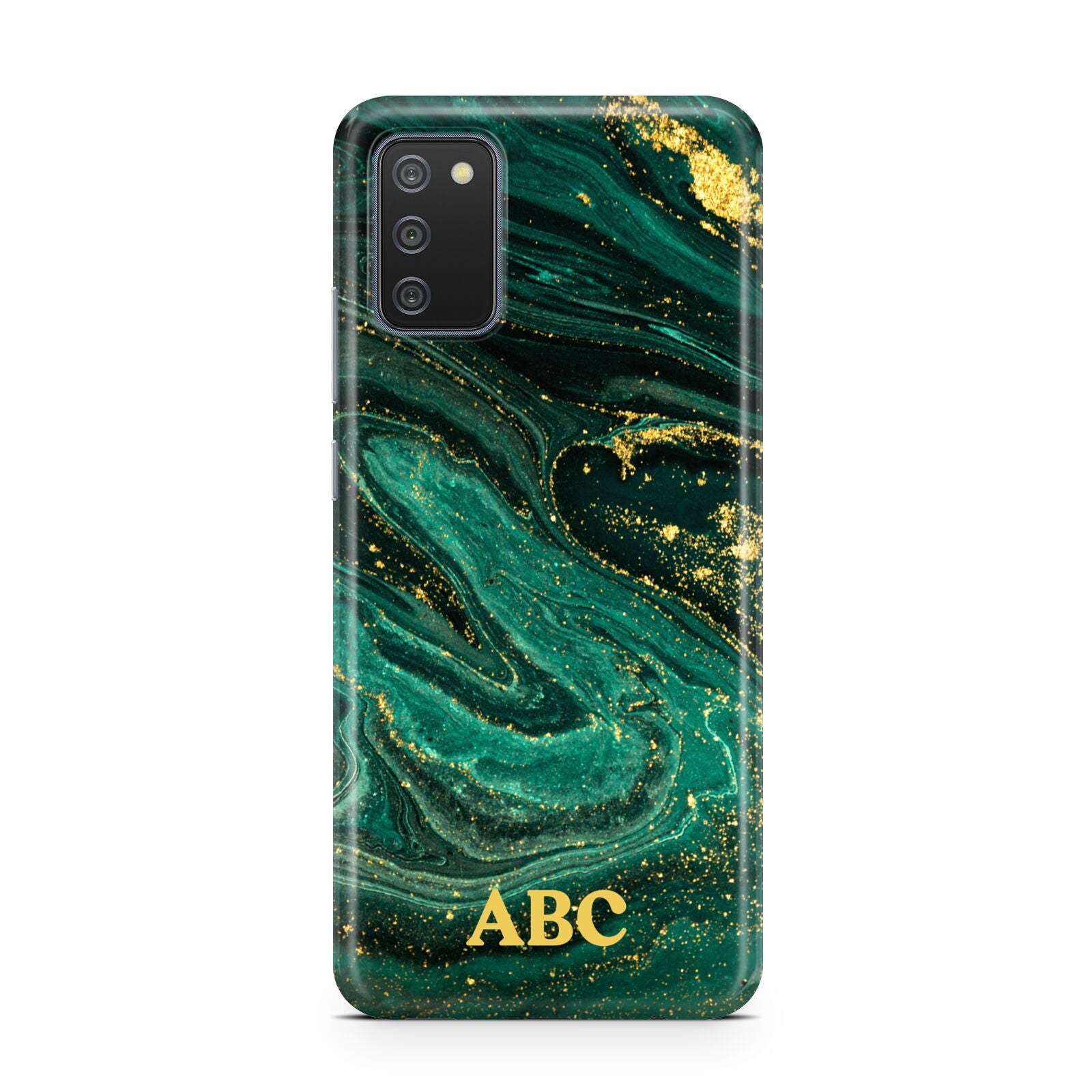 Green Gold Marble Personalised Initial Samsung A02s Case