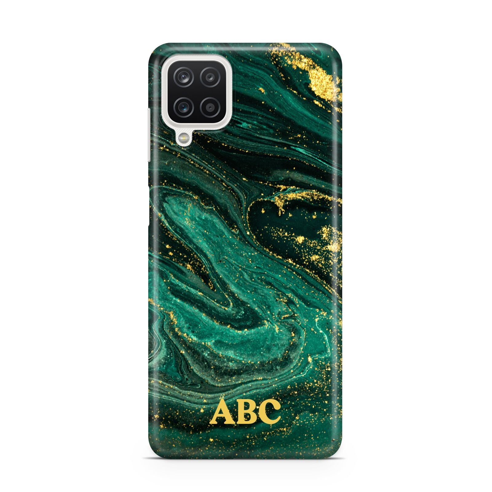 Green Gold Marble Personalised Initial Samsung A12 Case