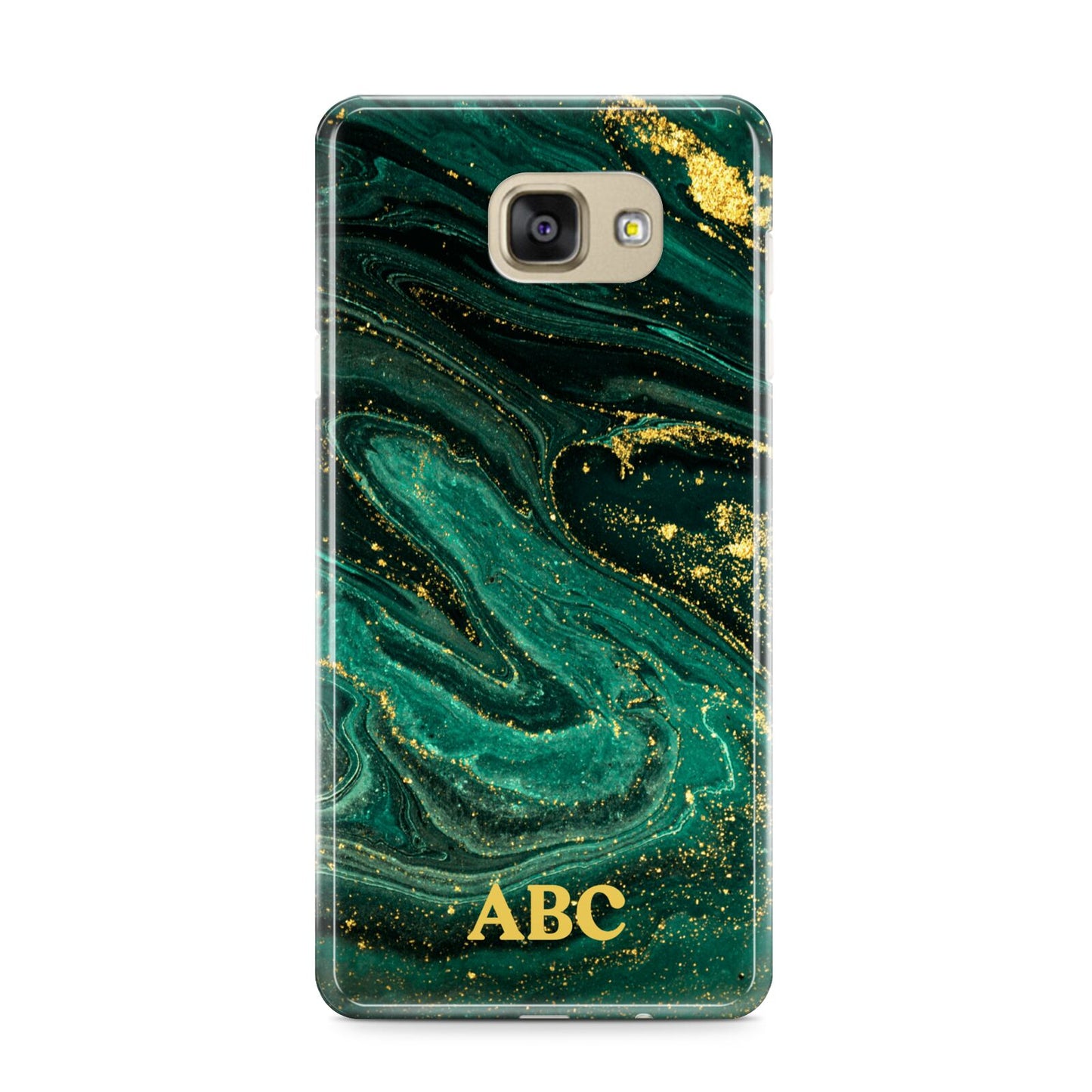 Green Gold Marble Personalised Initial Samsung Galaxy A9 2016 Case on gold phone