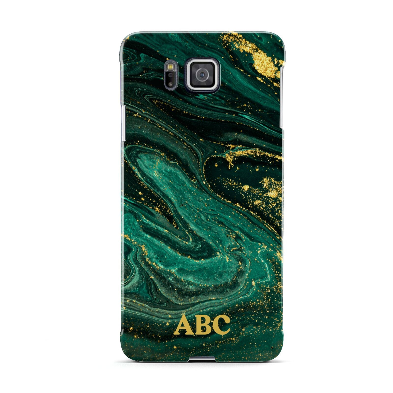 Green Gold Marble Personalised Initial Samsung Galaxy Alpha Case