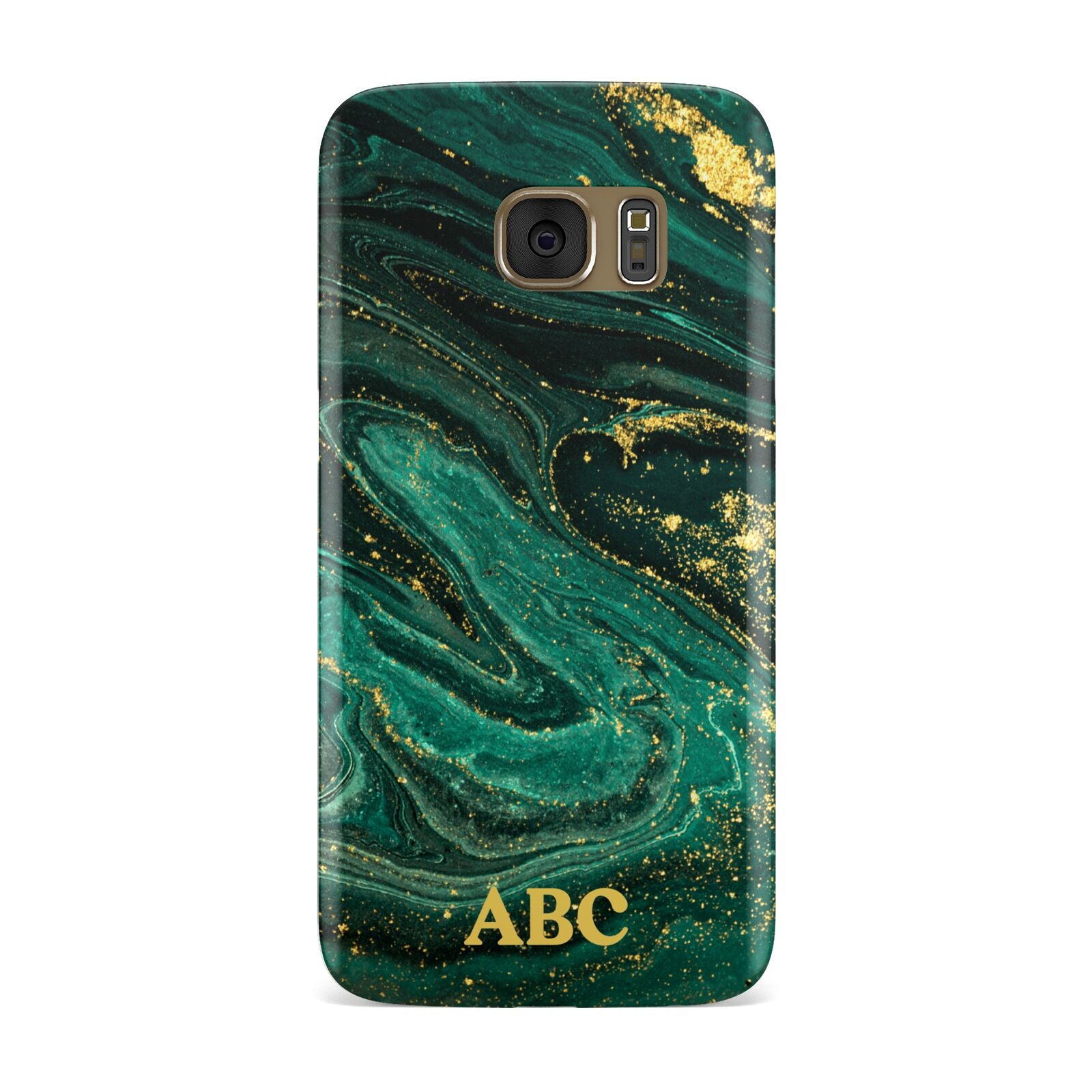 Green Gold Marble Personalised Initial Samsung Galaxy Case