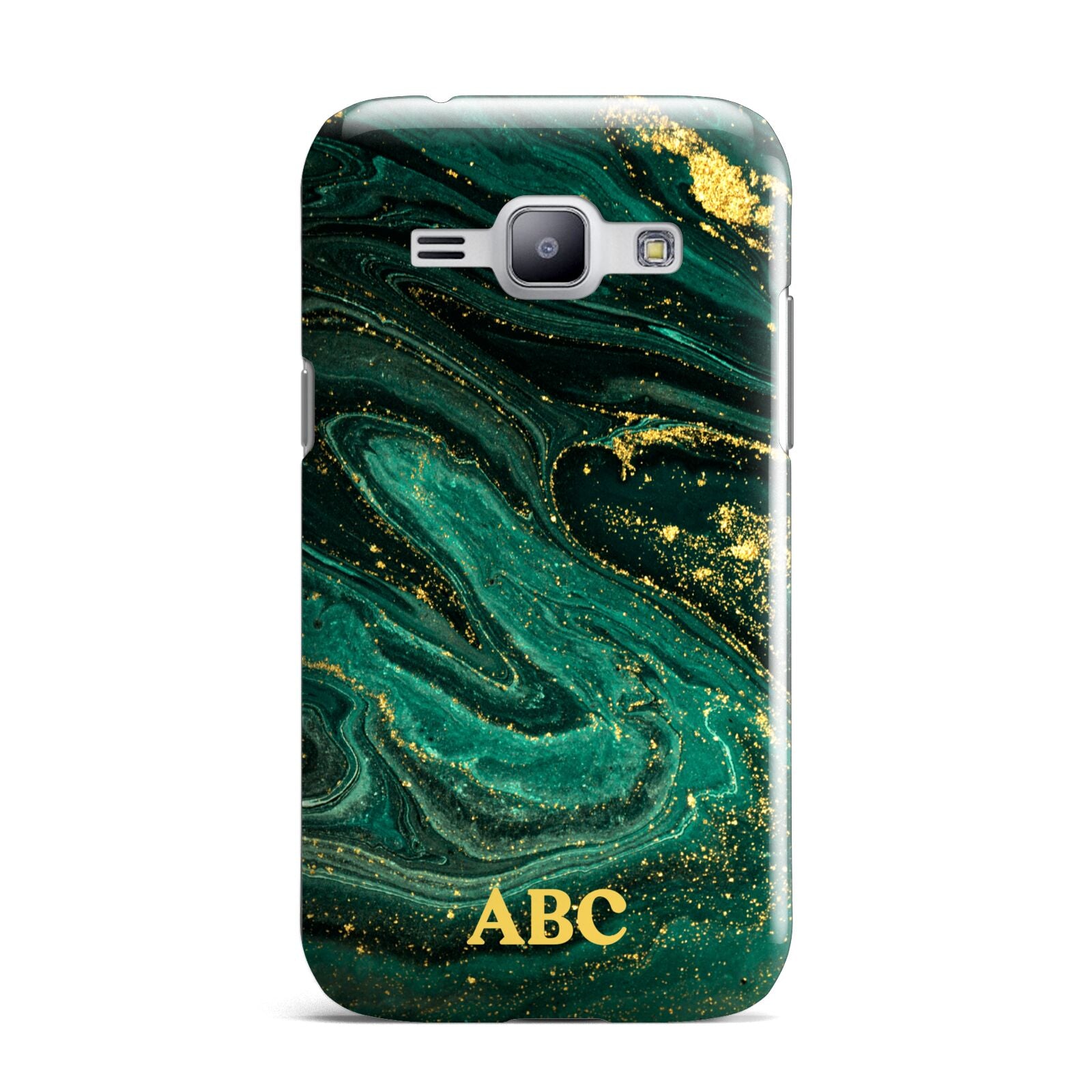 Green Gold Marble Personalised Initial Samsung Galaxy J1 2015 Case