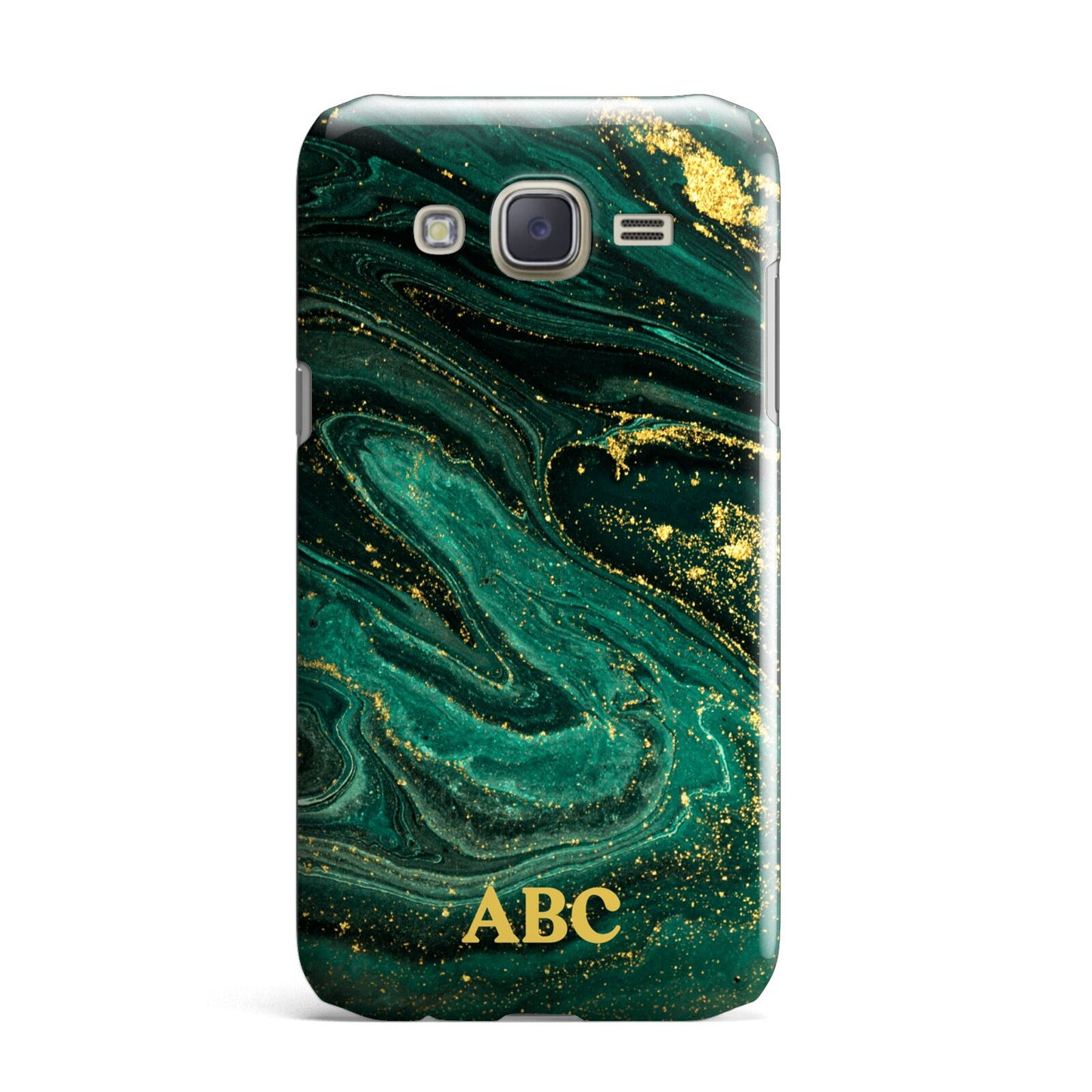 Green Gold Marble Personalised Initial Samsung Galaxy J7 Case