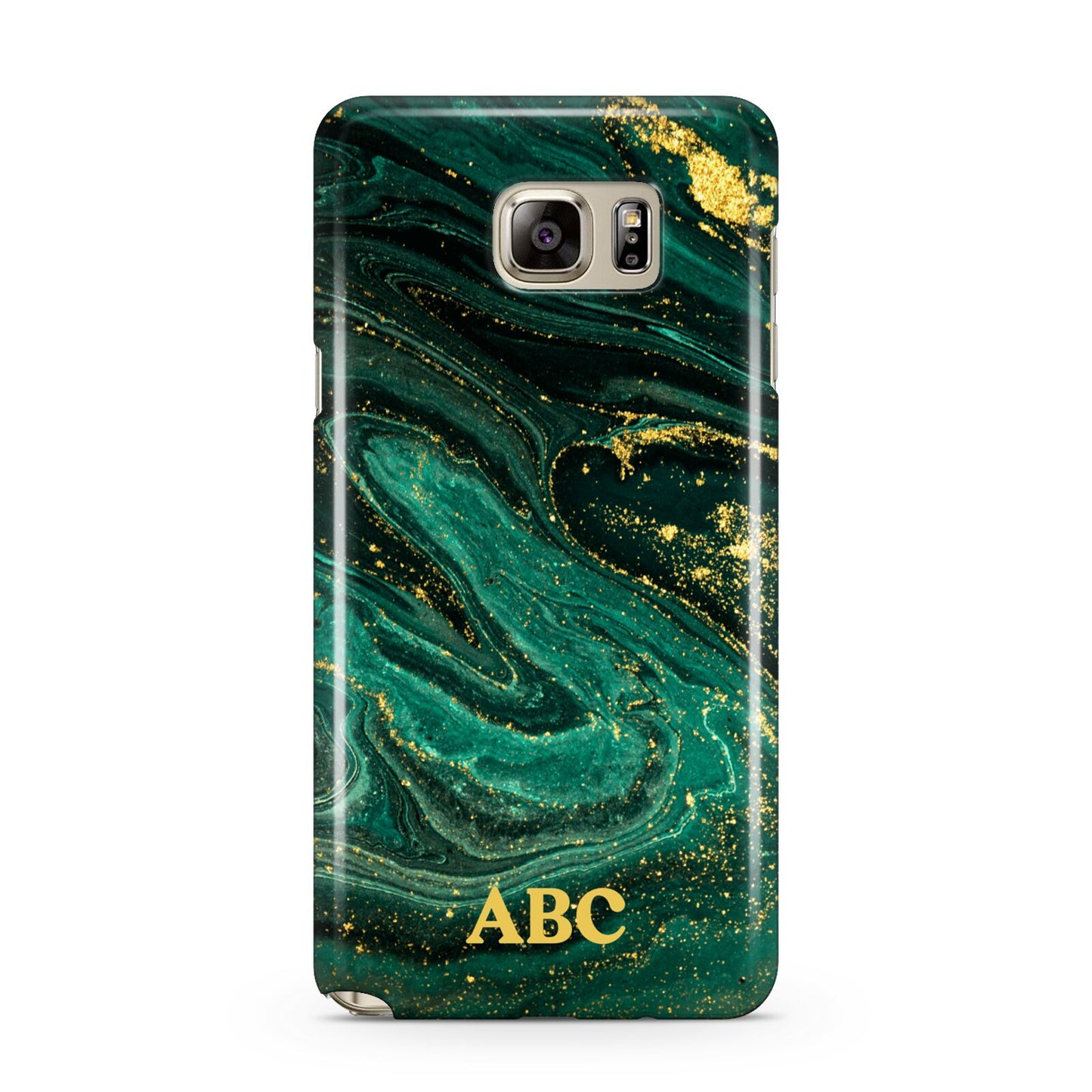 Green Gold Marble Personalised Initial Samsung Galaxy Note 5 Case