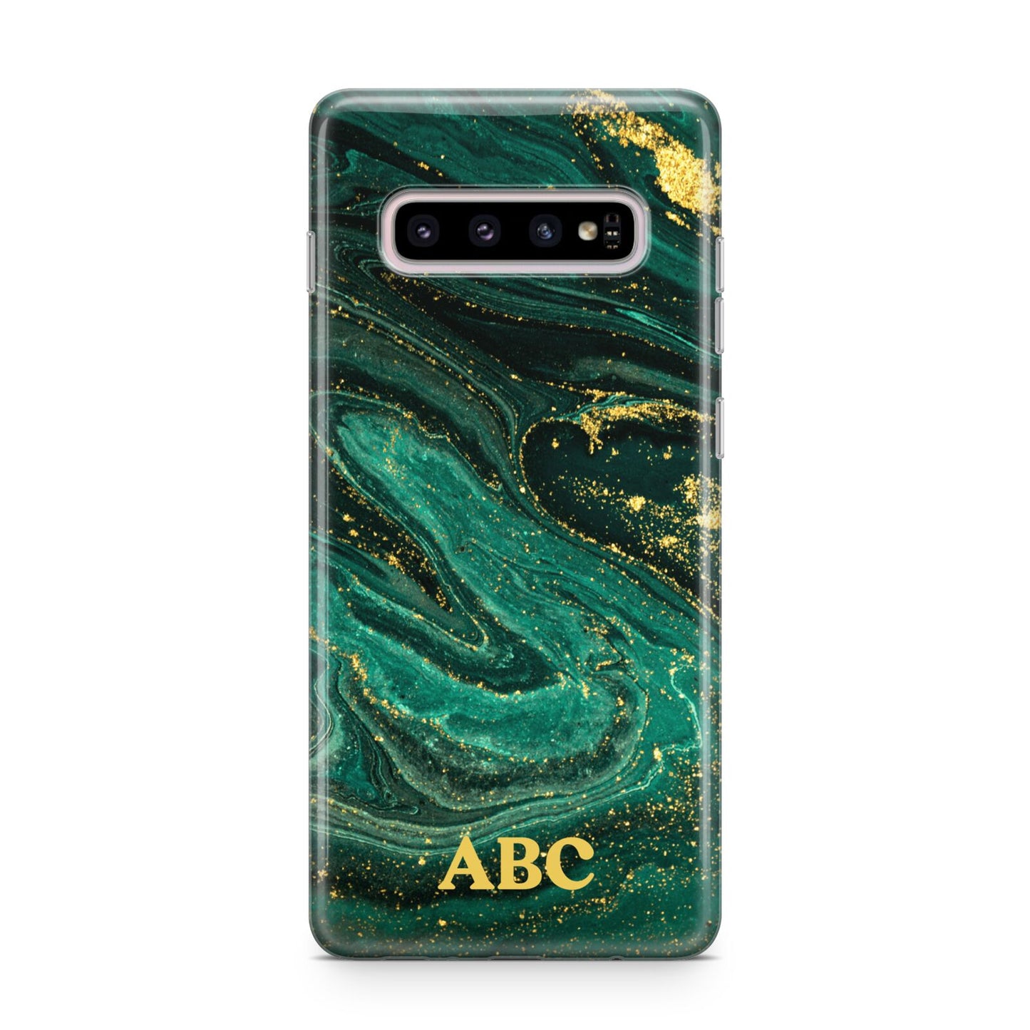 Green Gold Marble Personalised Initial Samsung Galaxy S10 Plus Case