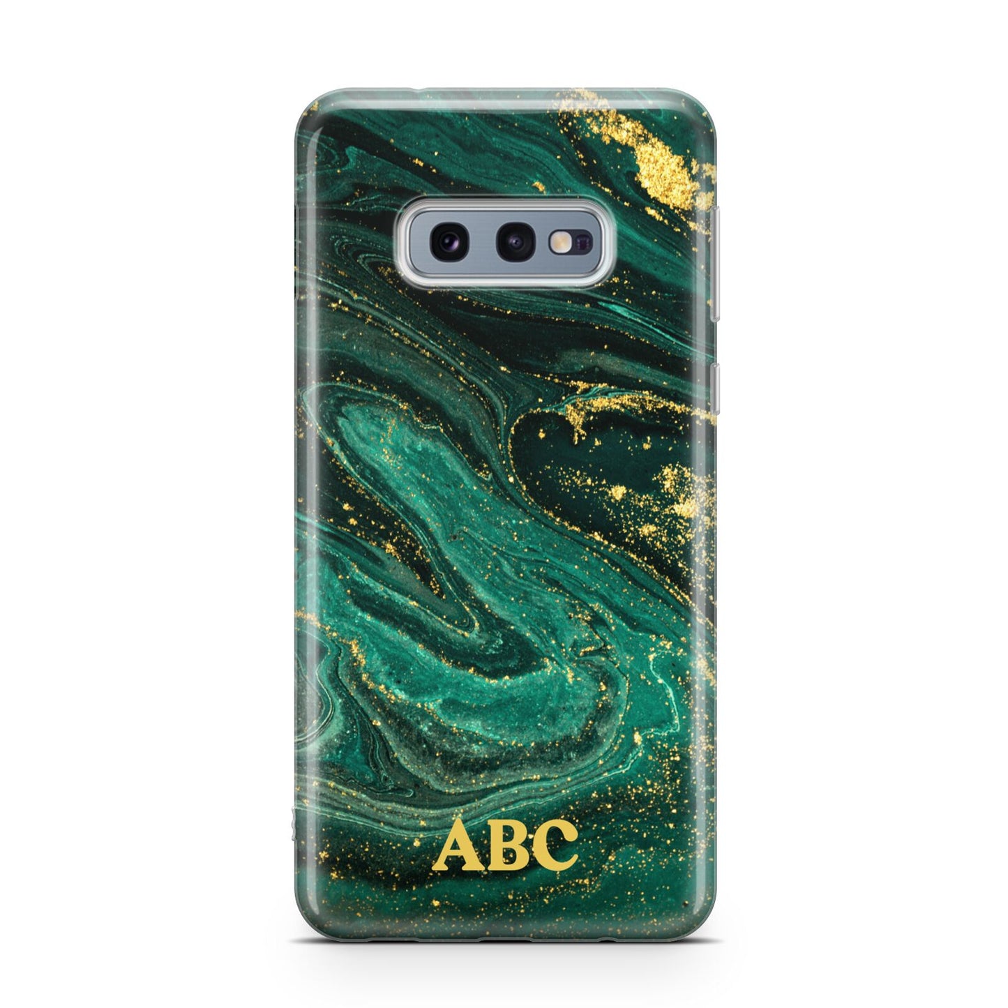 Green Gold Marble Personalised Initial Samsung Galaxy S10E Case