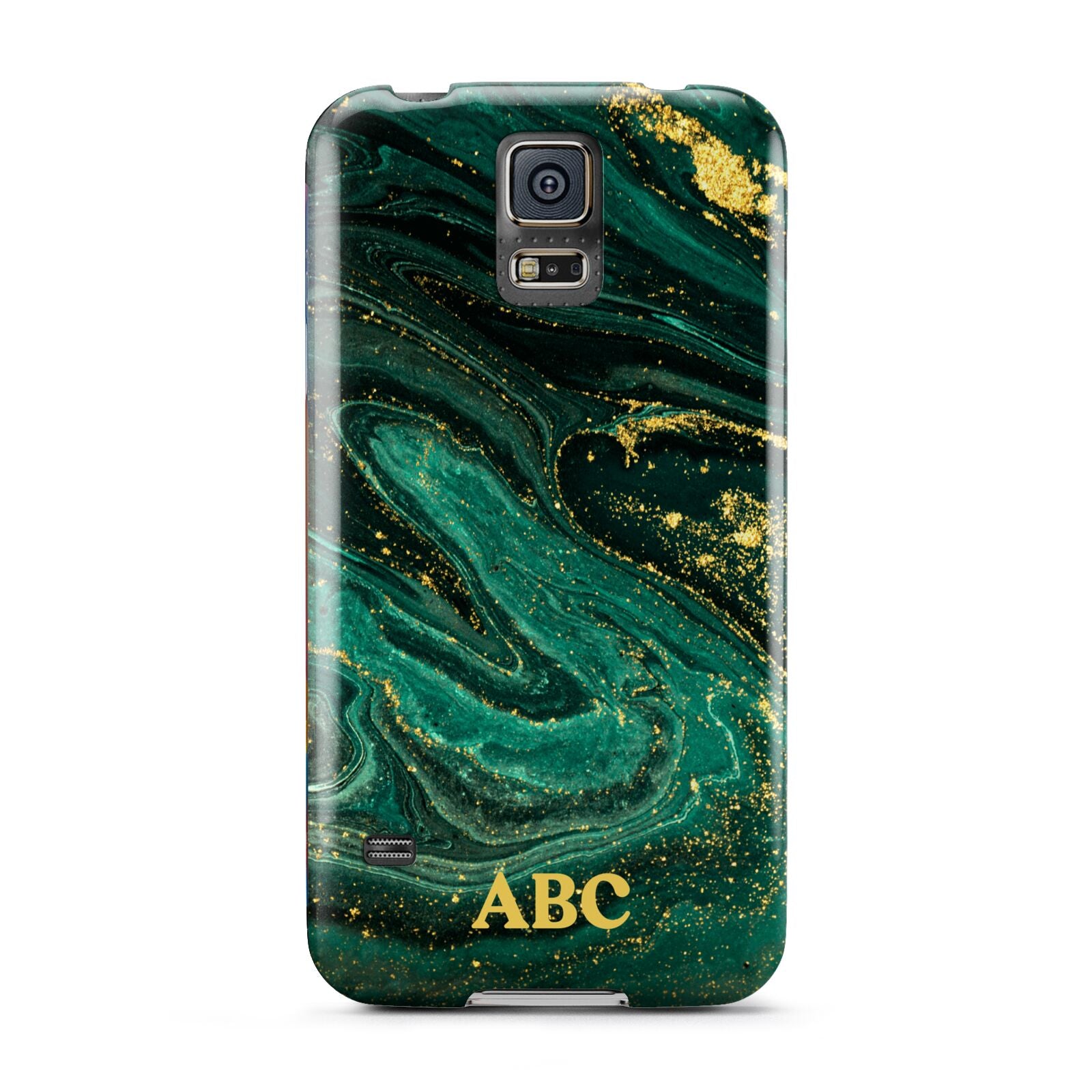 Green Gold Marble Personalised Initial Samsung Galaxy S5 Case