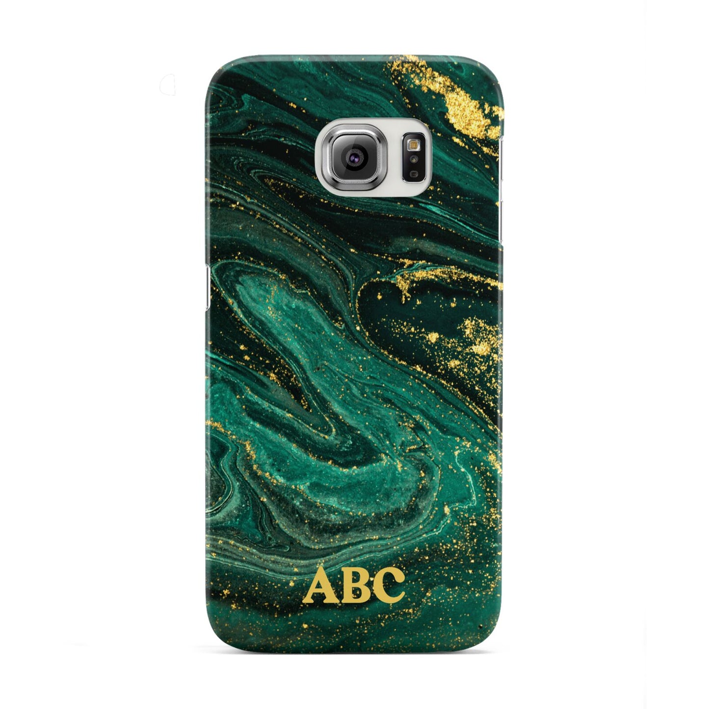 Green Gold Marble Personalised Initial Samsung Galaxy S6 Edge Case