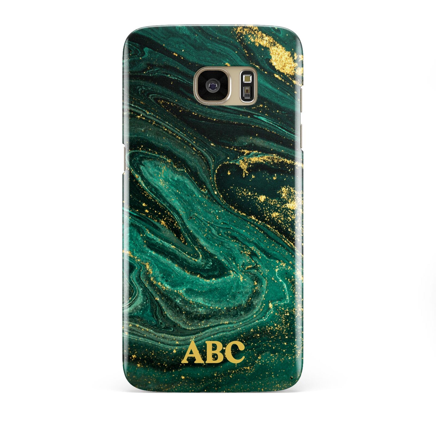 Green Gold Marble Personalised Initial Samsung Galaxy S7 Edge Case