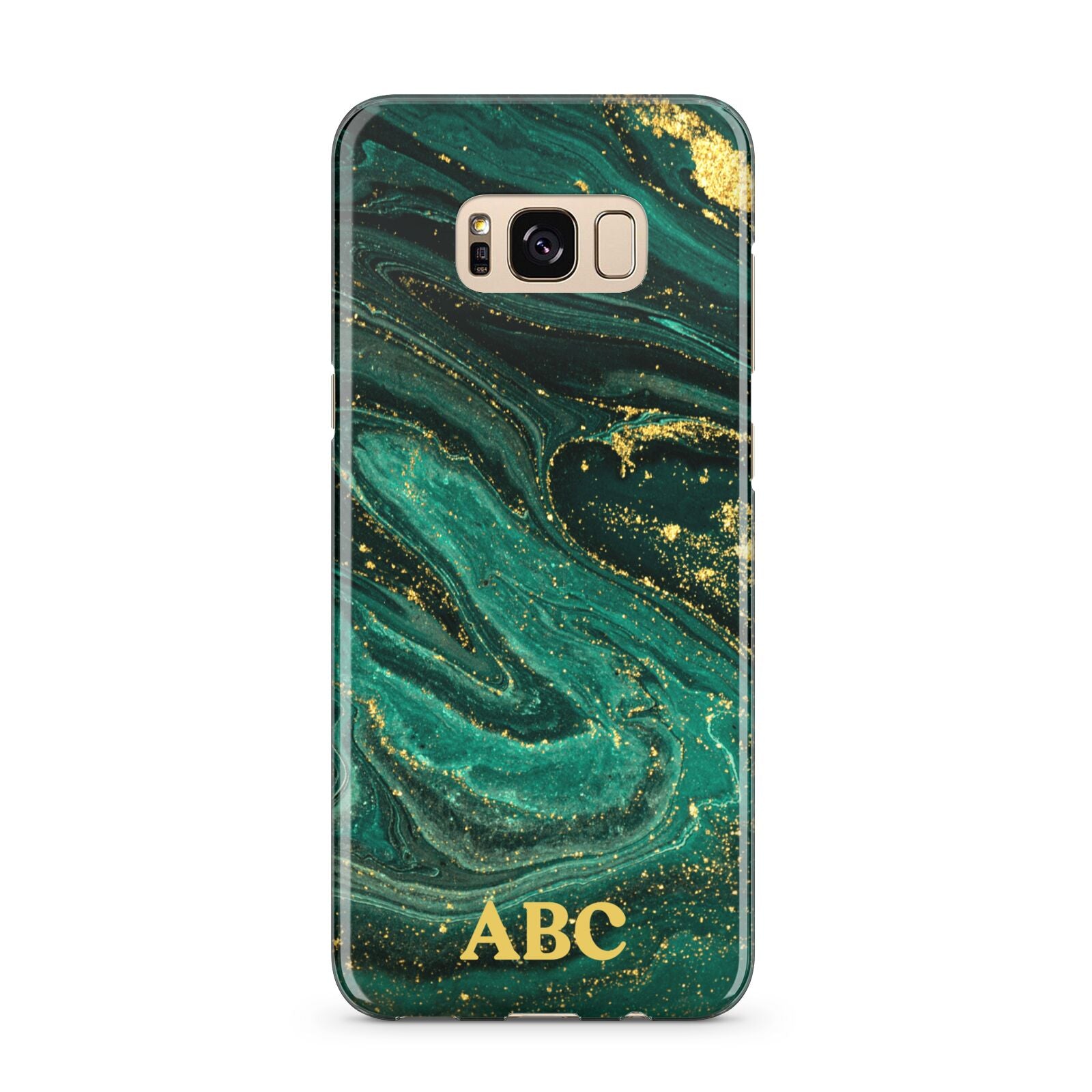 Green Gold Marble Personalised Initial Samsung Galaxy S8 Plus Case