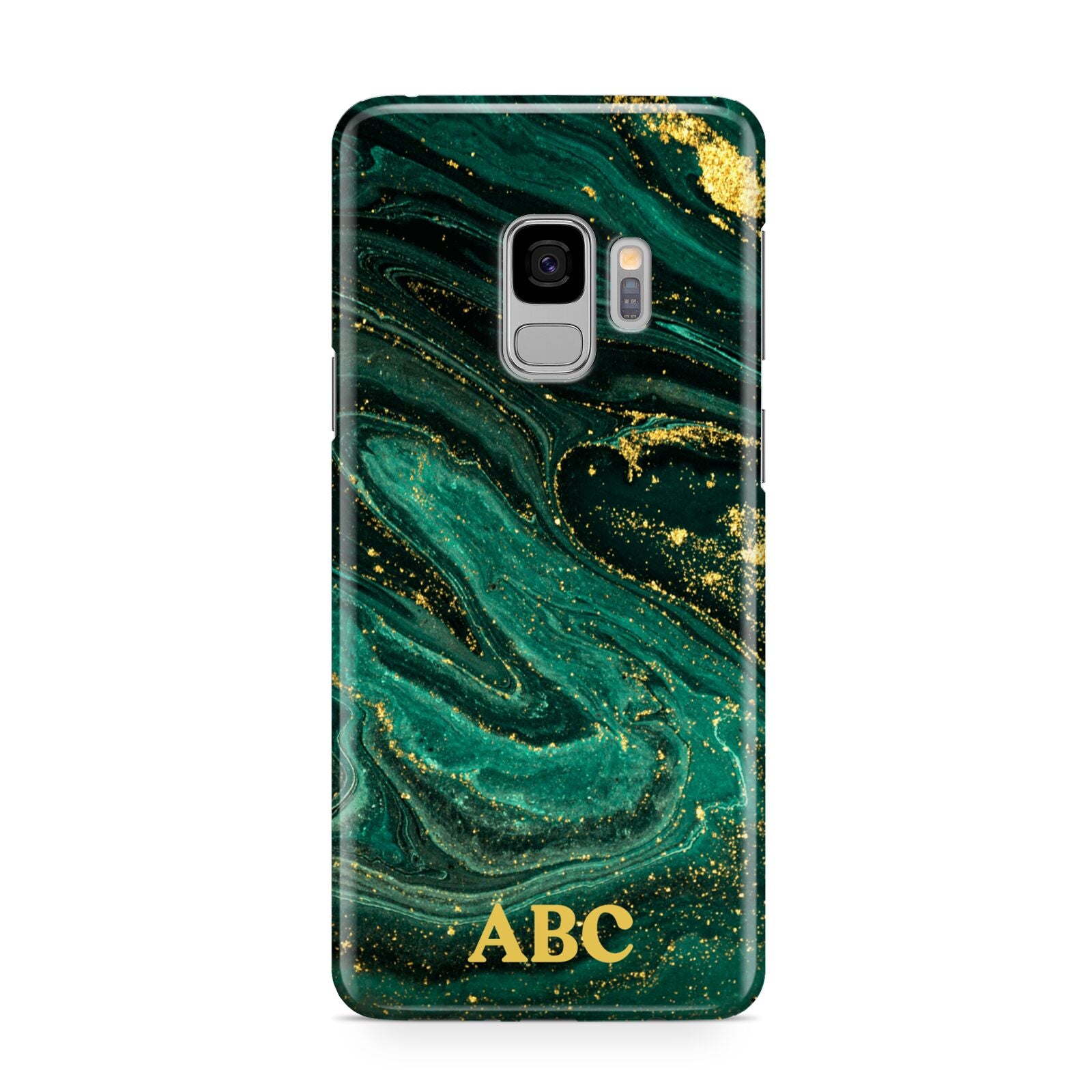 Green Gold Marble Personalised Initial Samsung Galaxy S9 Case