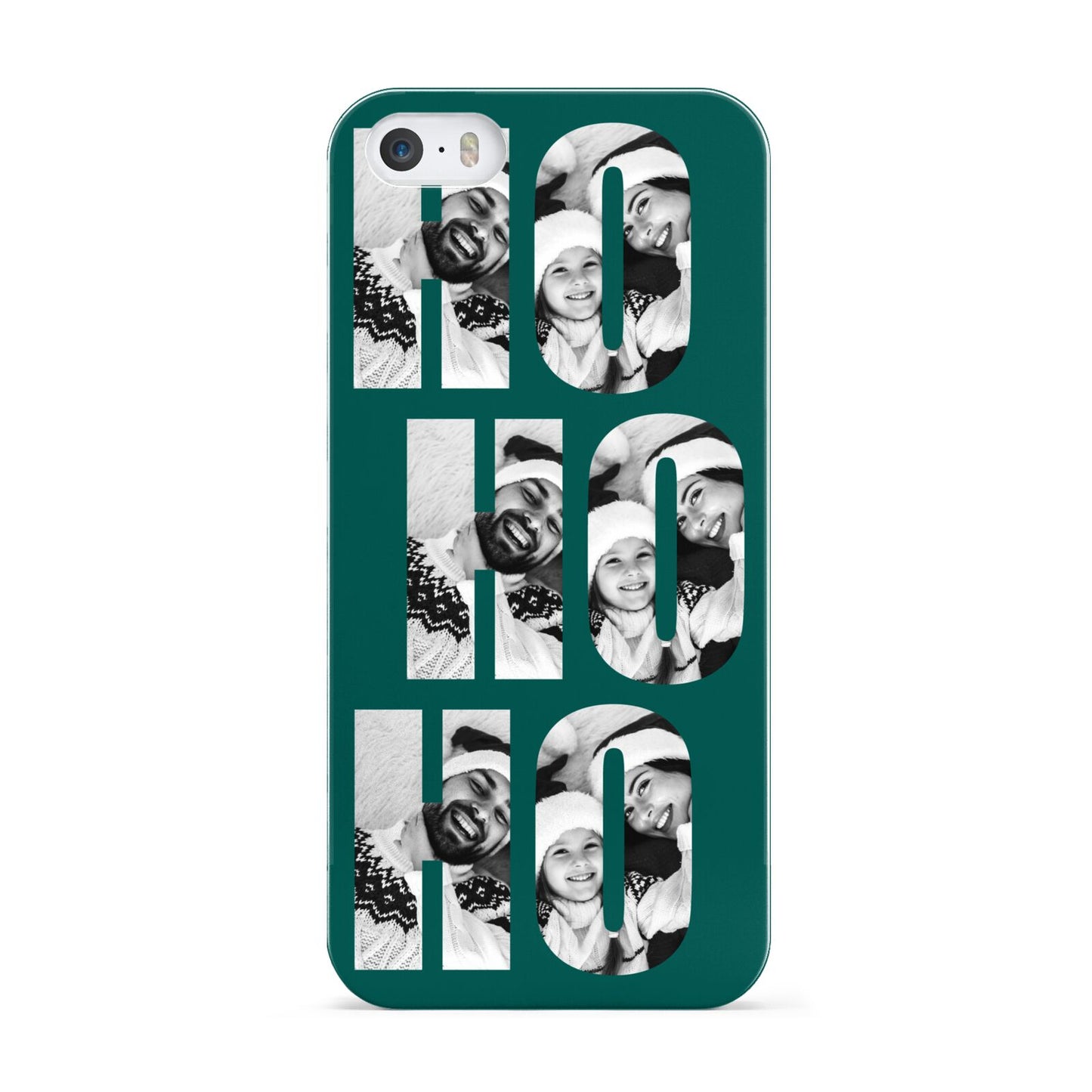 Green Ho Ho Ho Photo Upload Christmas Apple iPhone 5 Case