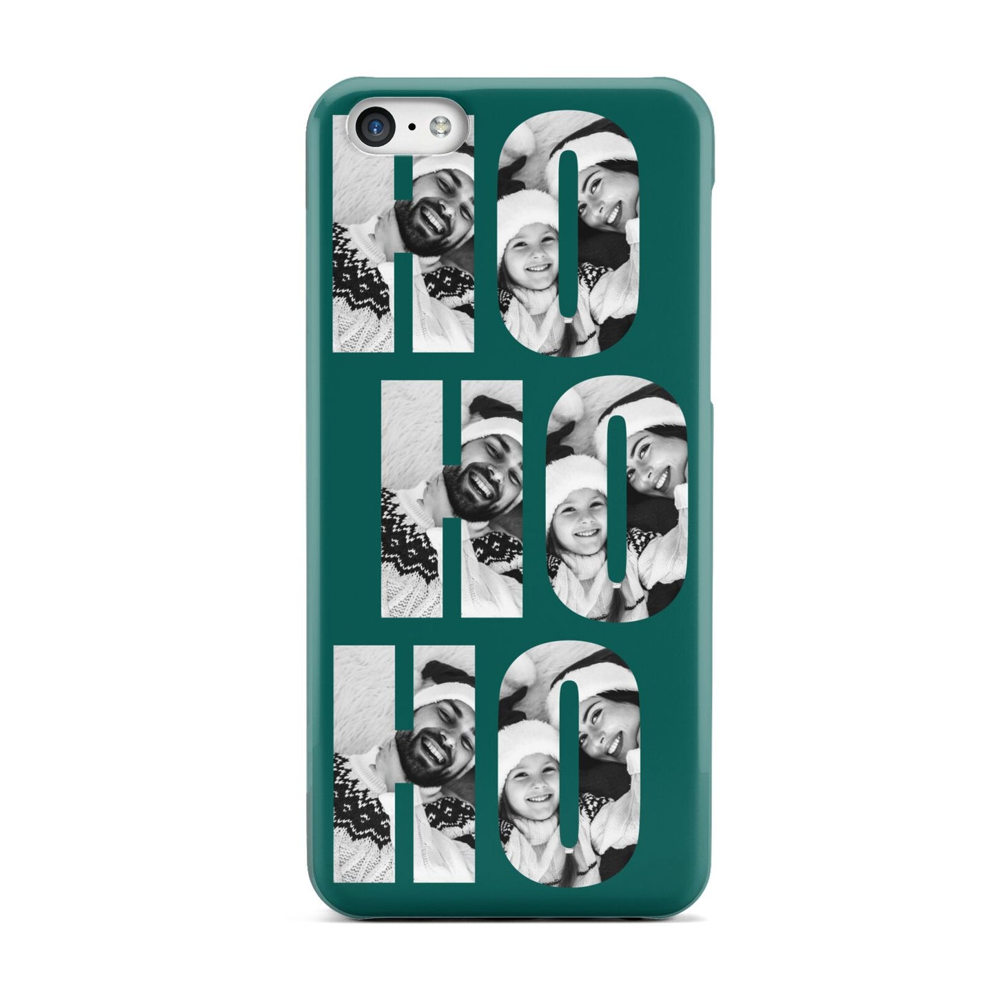 Green Ho Ho Ho Photo Upload Christmas Apple iPhone 5c Case