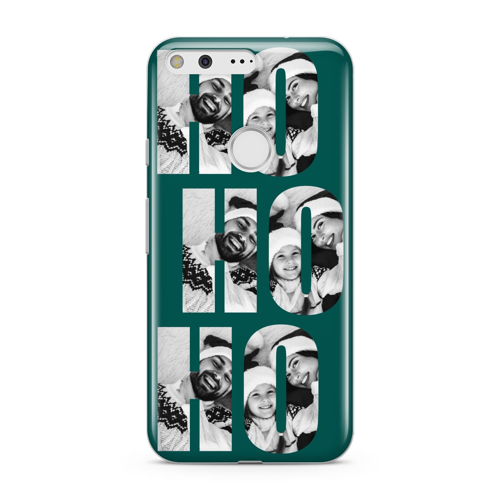 Green Ho Ho Ho Photo Upload Christmas Google Pixel Case