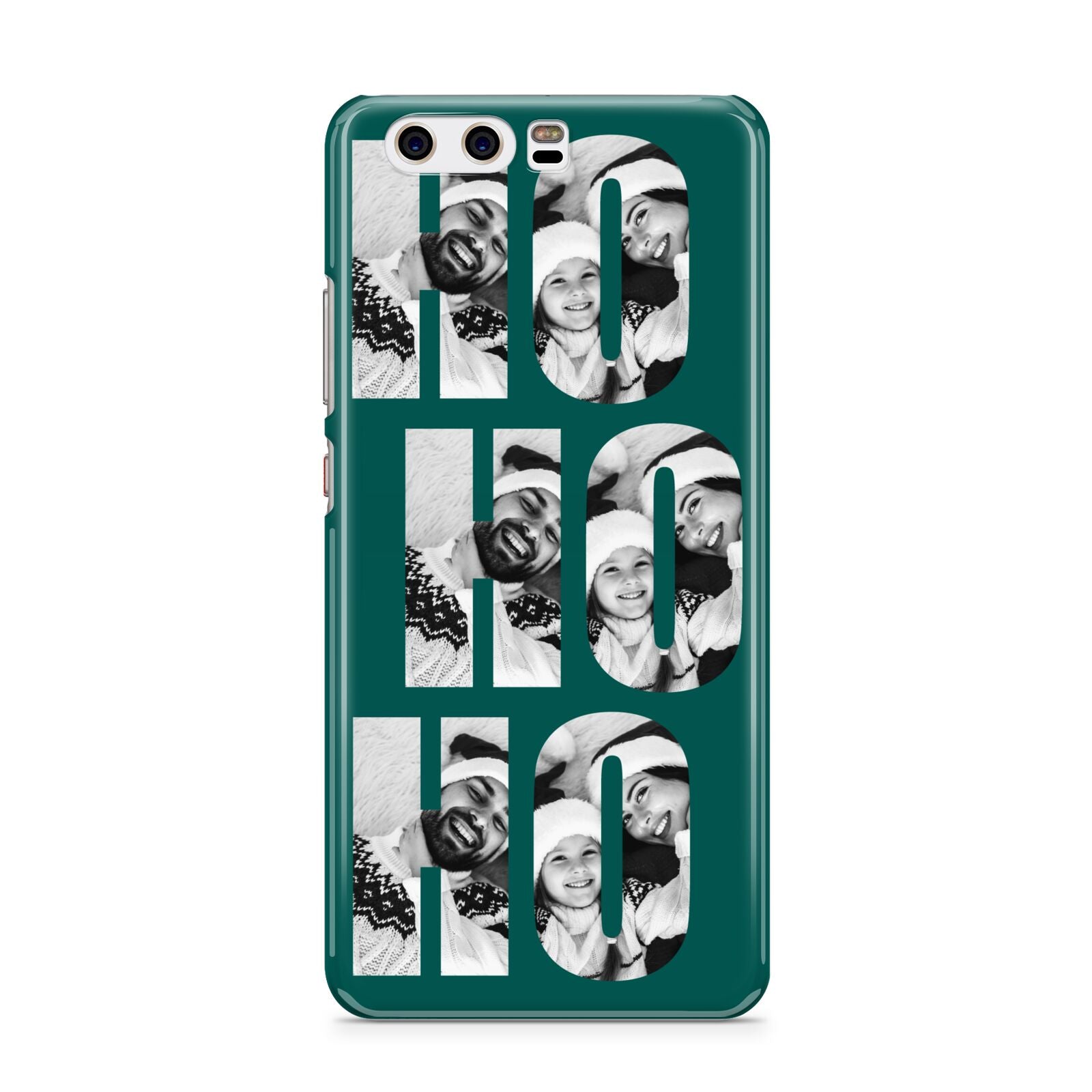 Green Ho Ho Ho Photo Upload Christmas Huawei P10 Phone Case