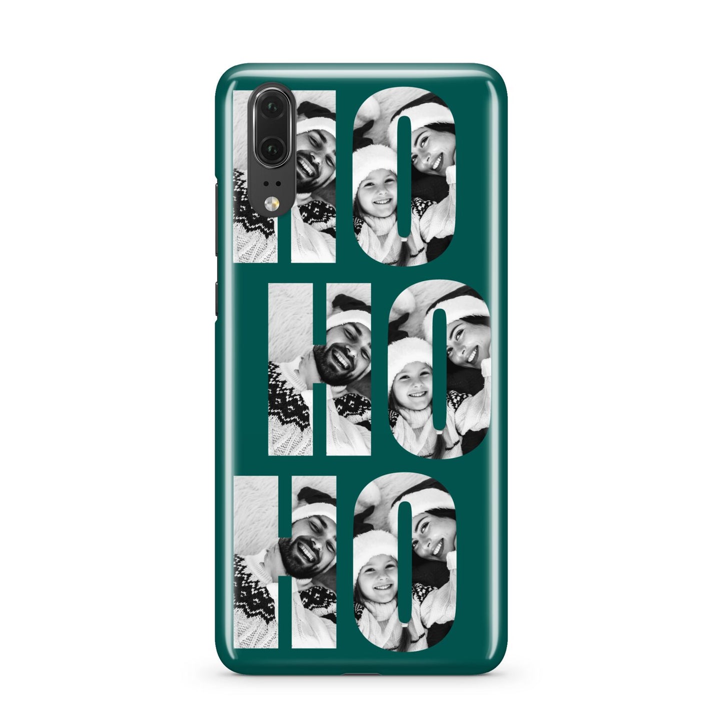 Green Ho Ho Ho Photo Upload Christmas Huawei P20 Phone Case