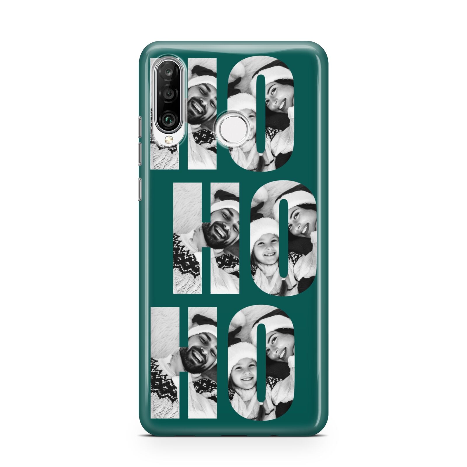 Green Ho Ho Ho Photo Upload Christmas Huawei P30 Lite Phone Case