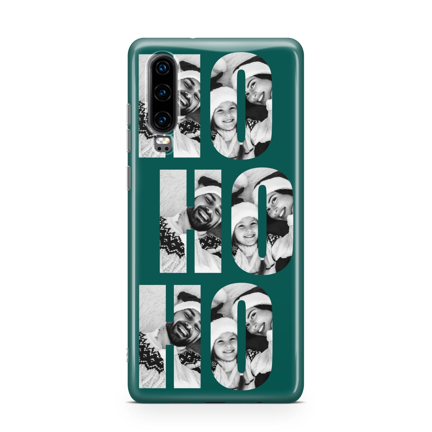 Green Ho Ho Ho Photo Upload Christmas Huawei P30 Phone Case