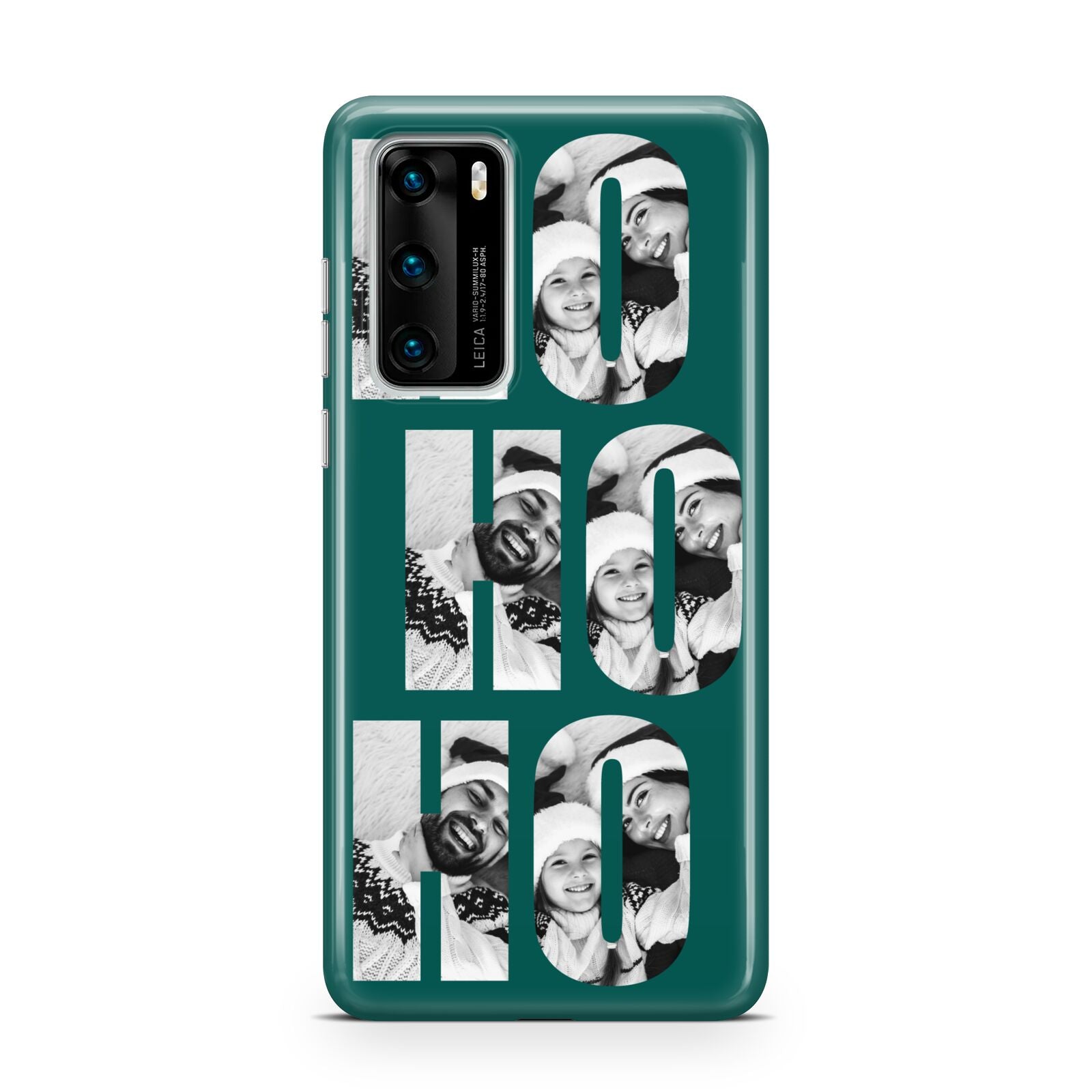 Green Ho Ho Ho Photo Upload Christmas Huawei P40 Phone Case